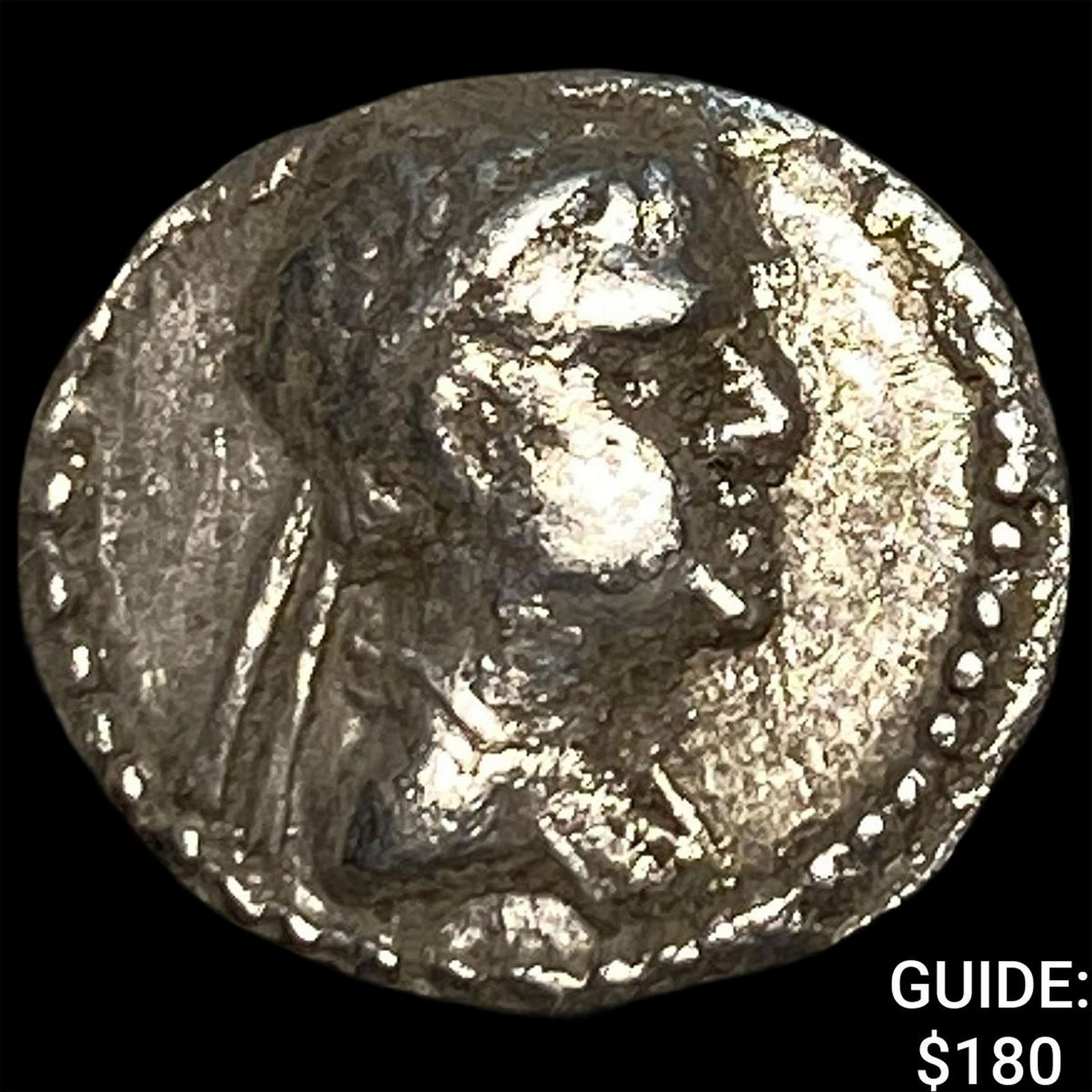 Greco-Bactria Eucratides I 171-145 BC Silver Obol NEARLY UNCIRCULATED: Greco-Bactria Eucratides I 171-145 BC Silver Obol NEARLY UNCIRCULATED