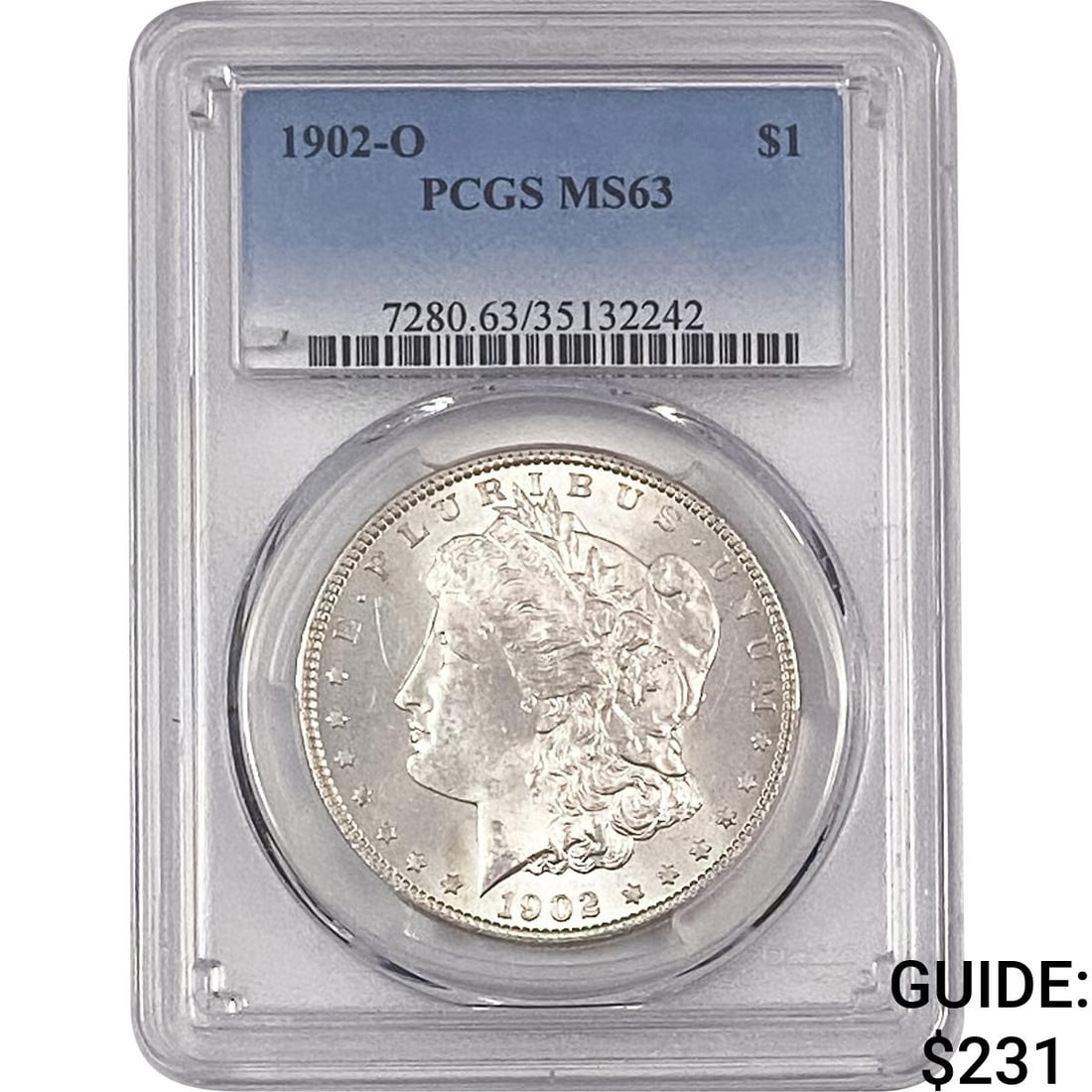 1902-O Morgan Silver Dollar PCGS MS63: 1902-O Morgan Silver Dollar PCGS MS63