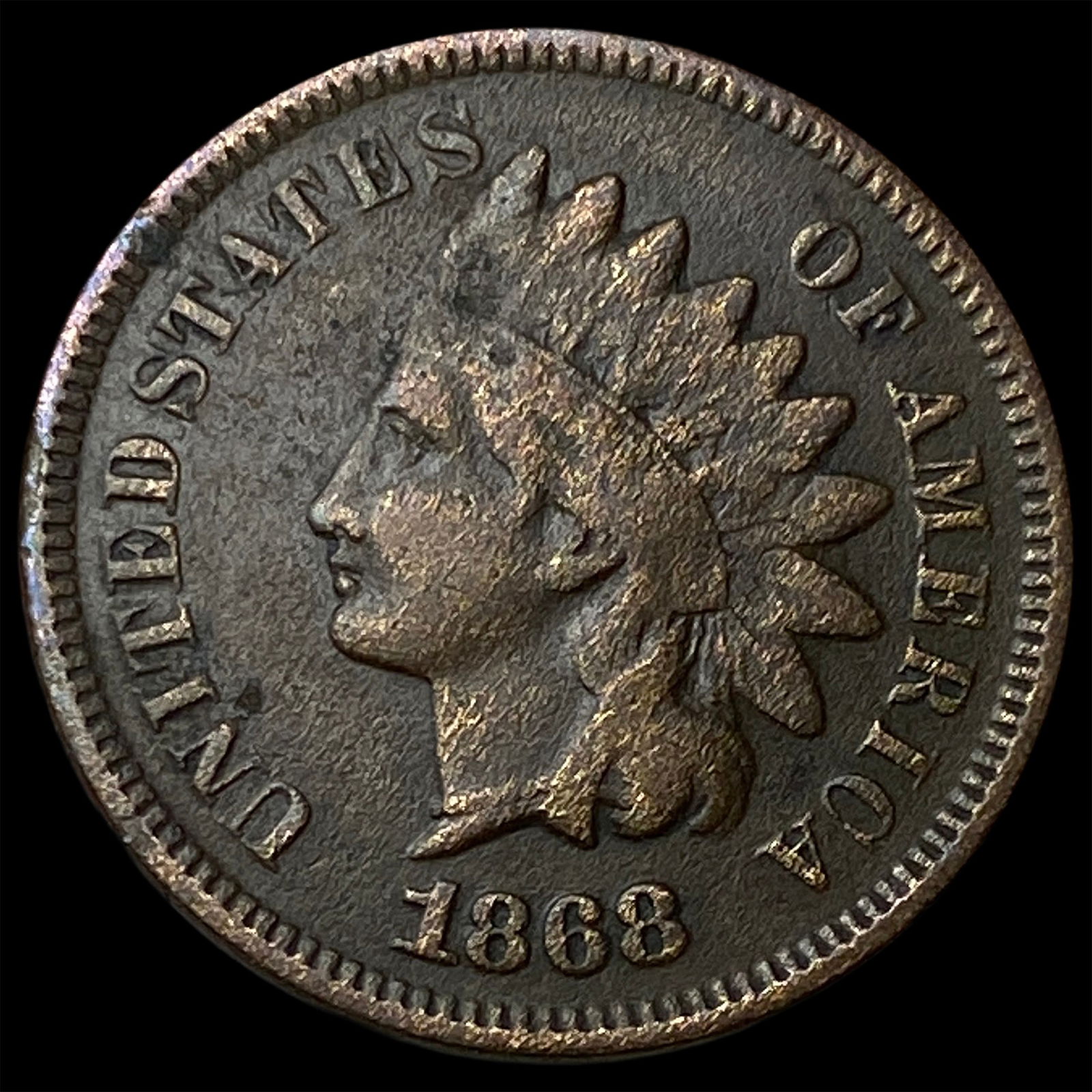 1868 Indian Head Cent NICELY CIRCULATED (1 of 2)