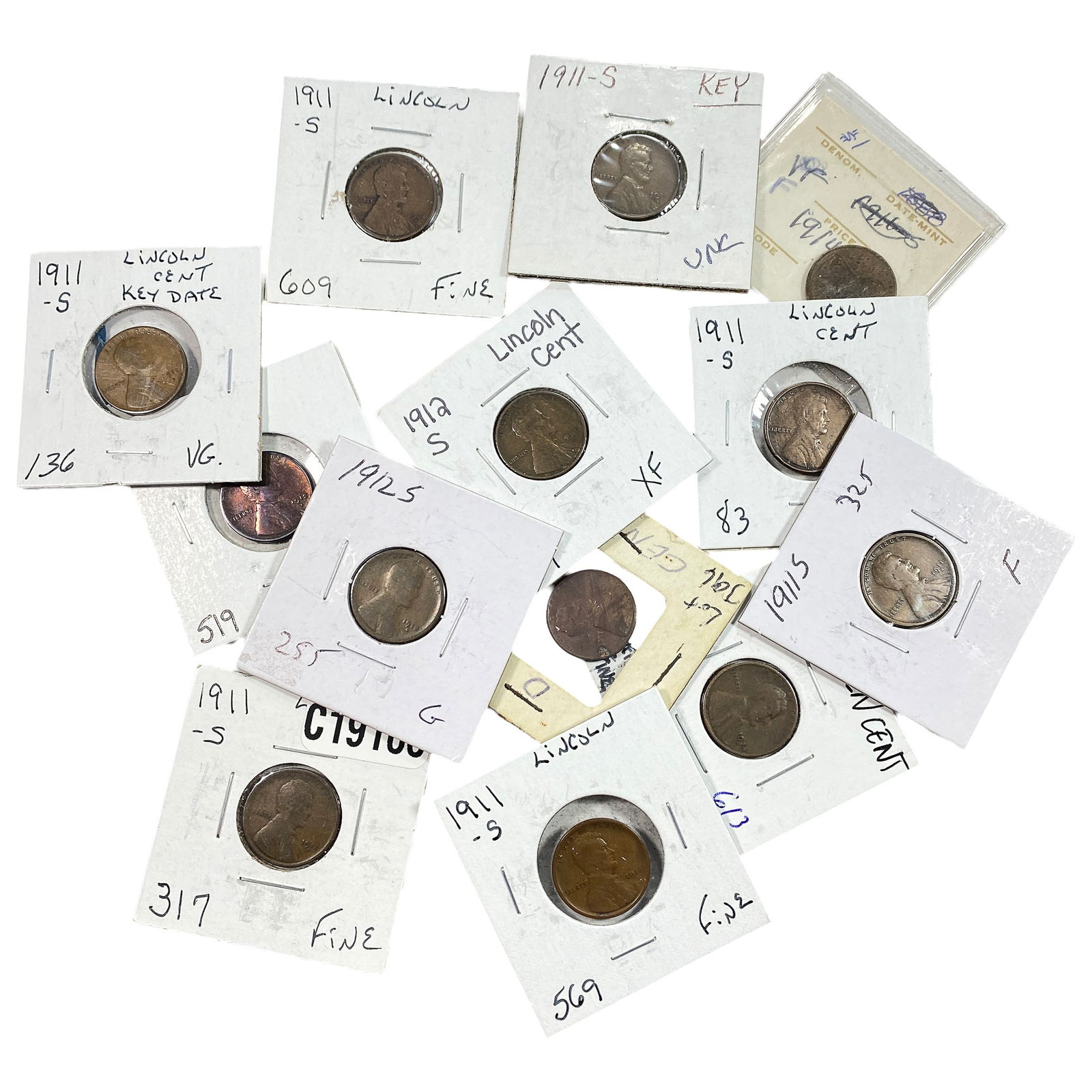 [13 Coins] 1911-1924 Wheat Cent: [13 Coins] 1911-1924 Wheat Cent