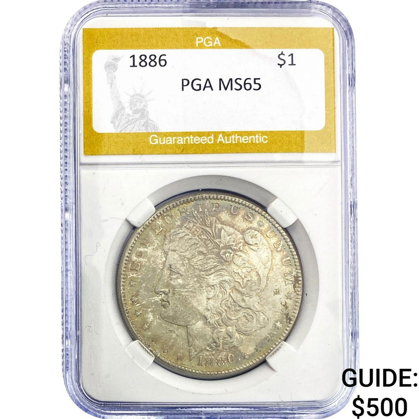 1886 Morgan Silver Dollar PGA MS65: 1886 Morgan Silver Dollar PGA MS65