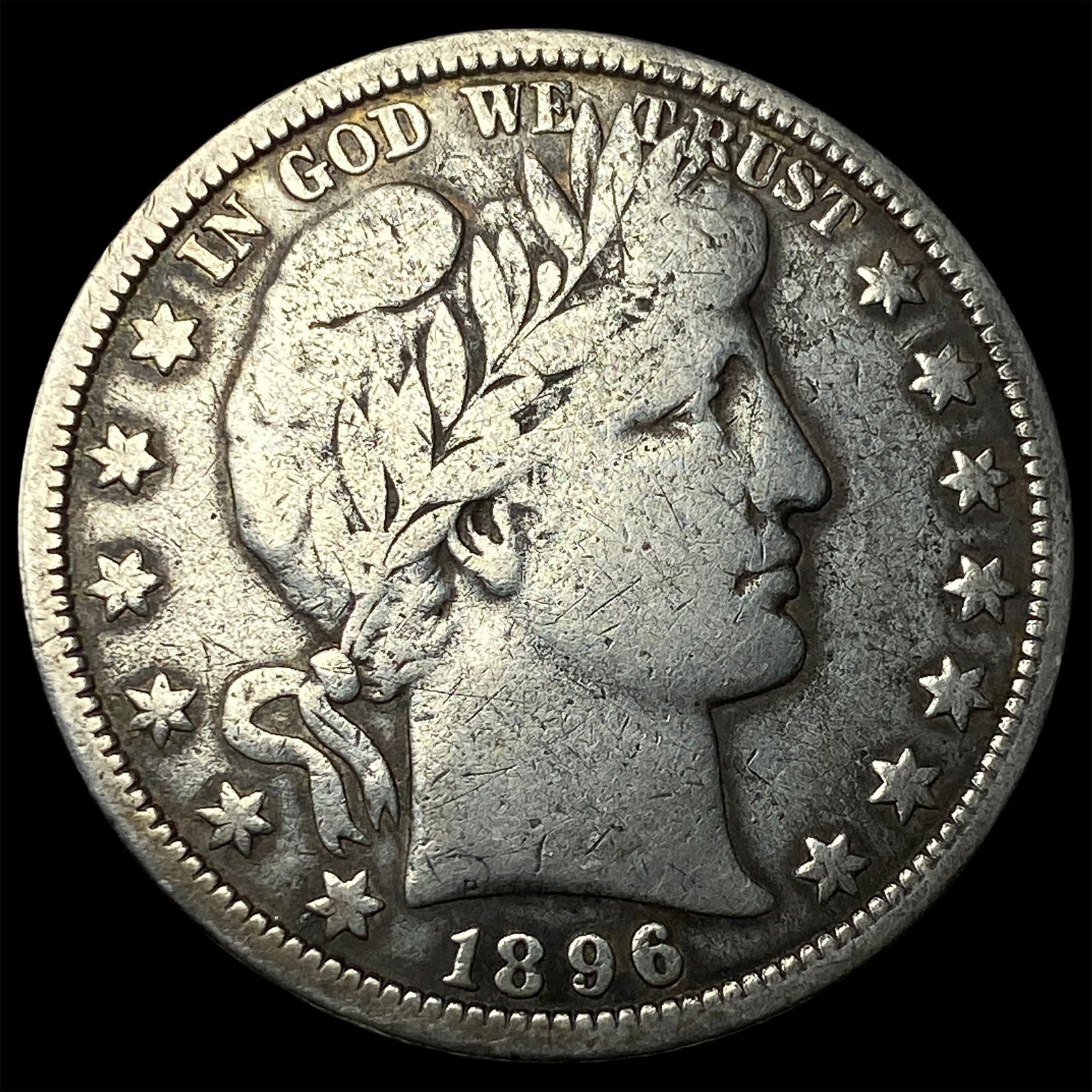 1896-O Silver Barber Half Dollar LIGHTLY CIRCULATED (1 of 2)