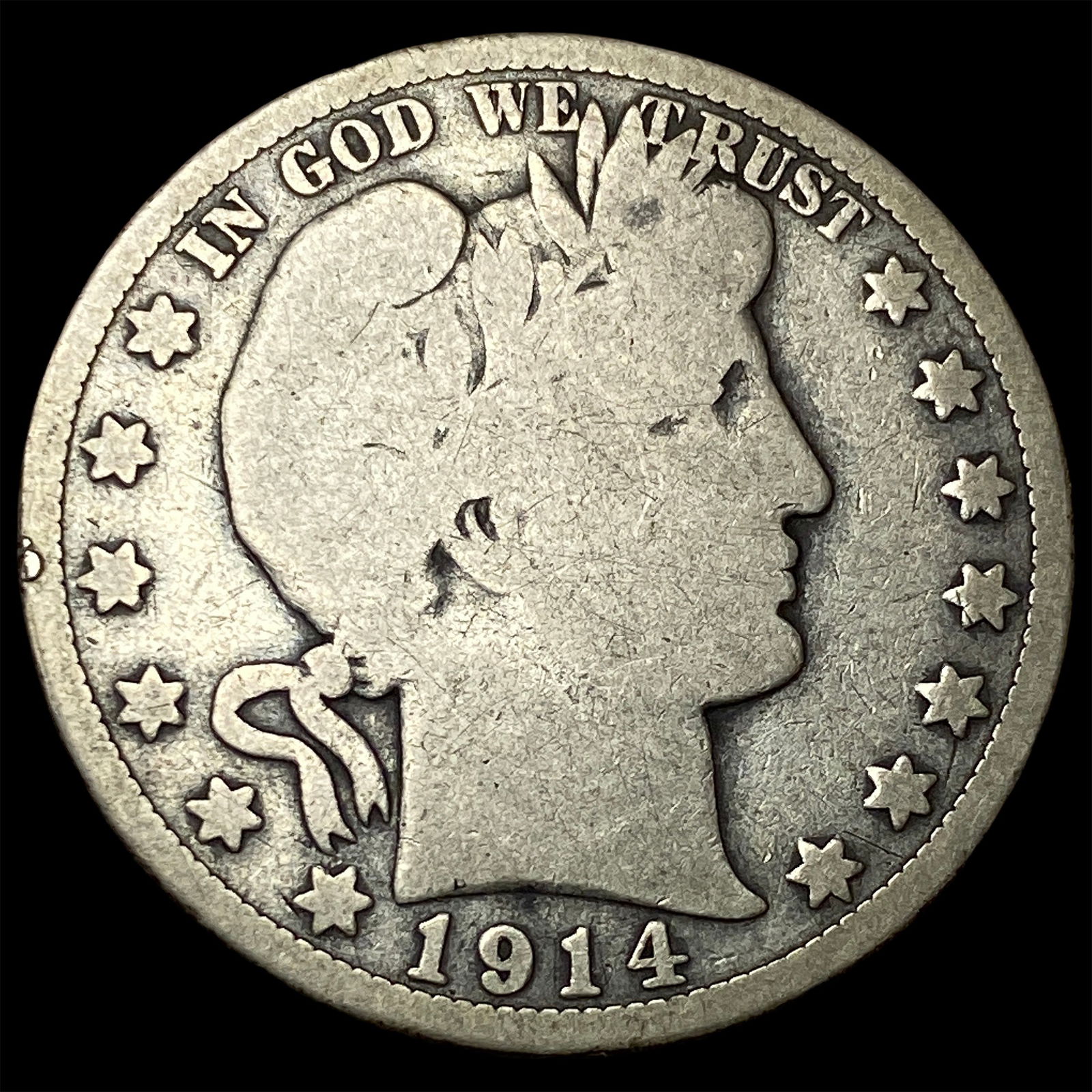 1914 Barber Half Dollar NICELY CIRCULATED: 1914 Barber Half Dollar NICELY CIRCULATED