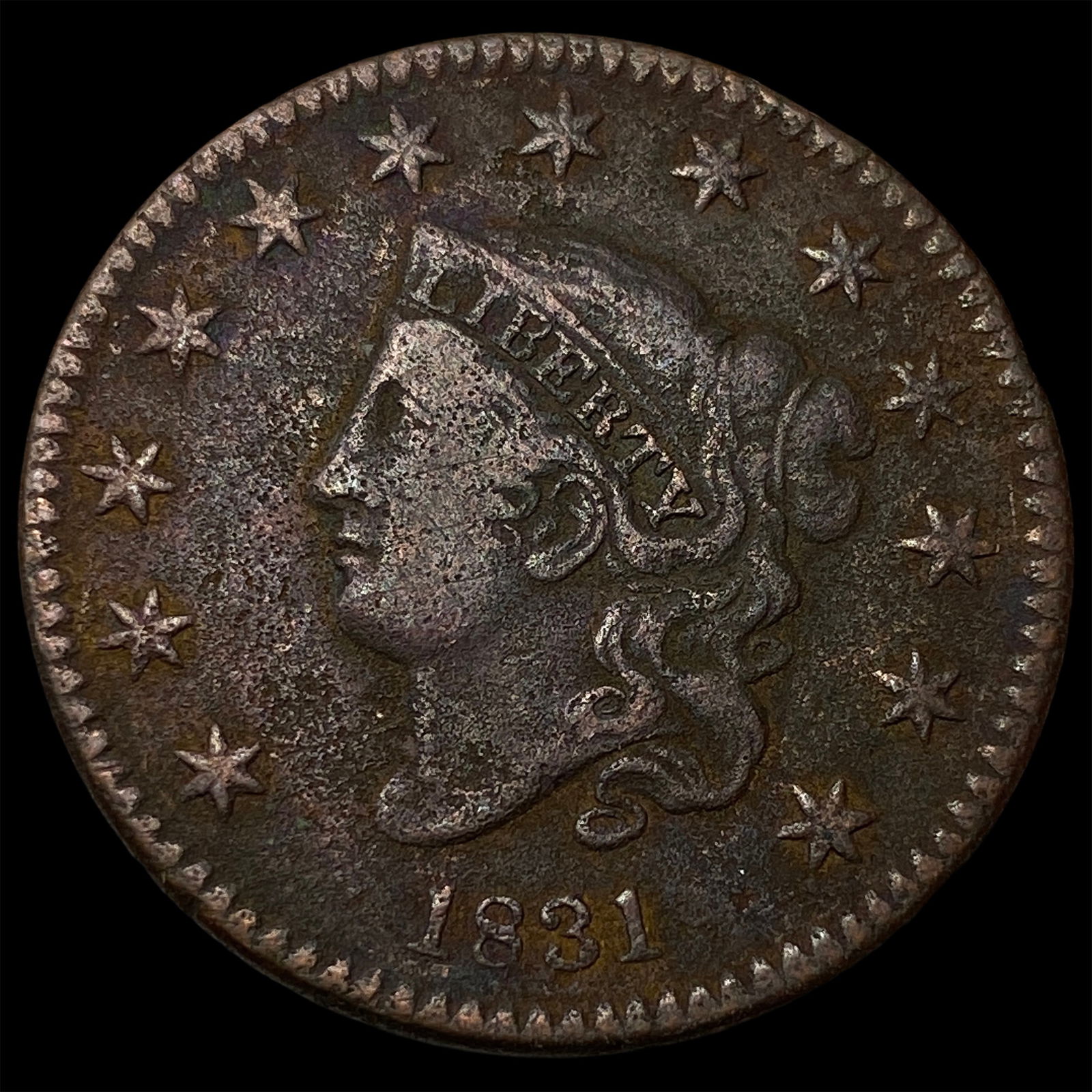 1831 Coronet Head Large Cent LIGHTLY CIRCULATED: 1831 Coronet Head Large Cent LIGHTLY CIRCULATED