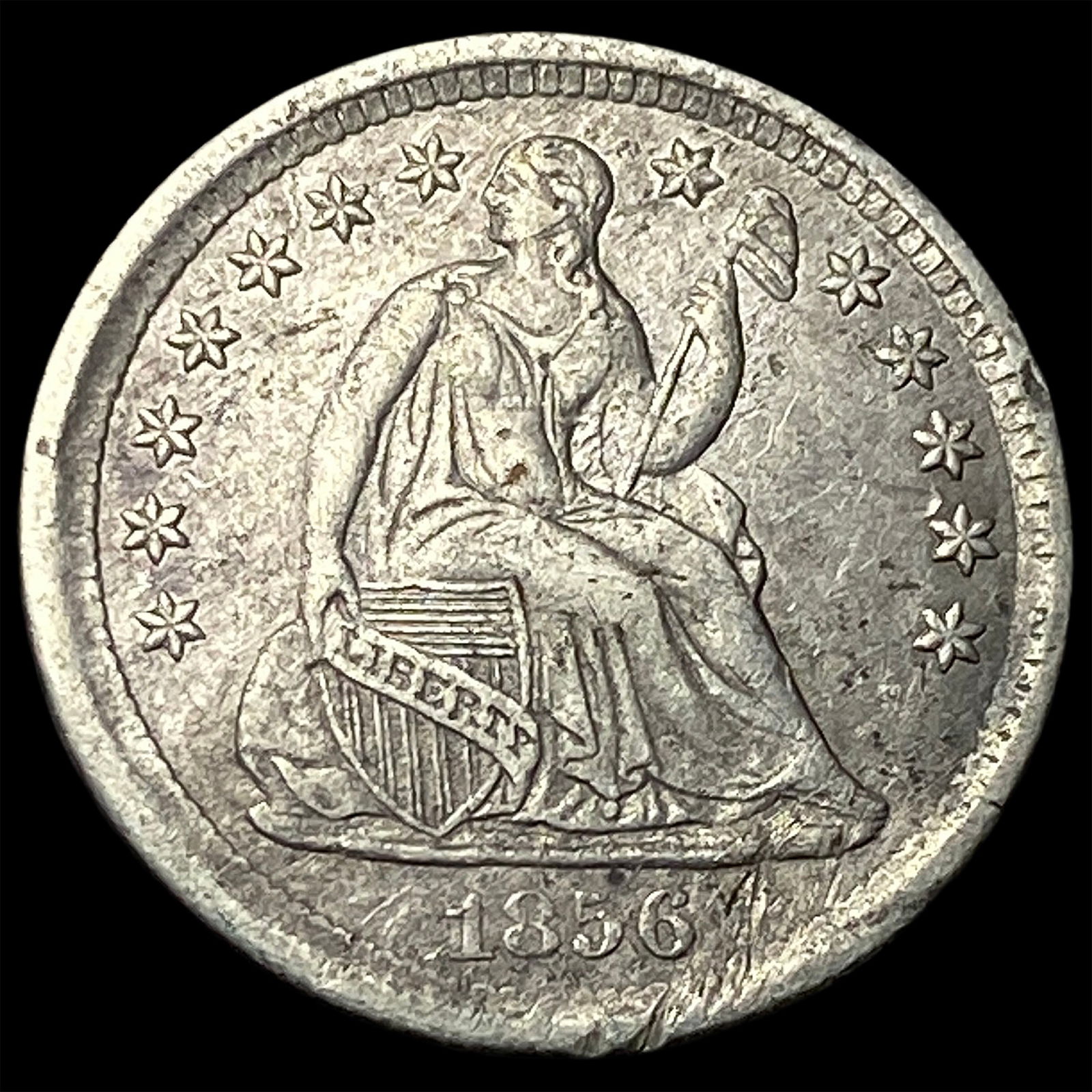1856 Seated Liberty Half Dime NEARLY UNCIRCULATED: 1856 Seated Liberty Half Dime NEARLY UNCIRCULATED