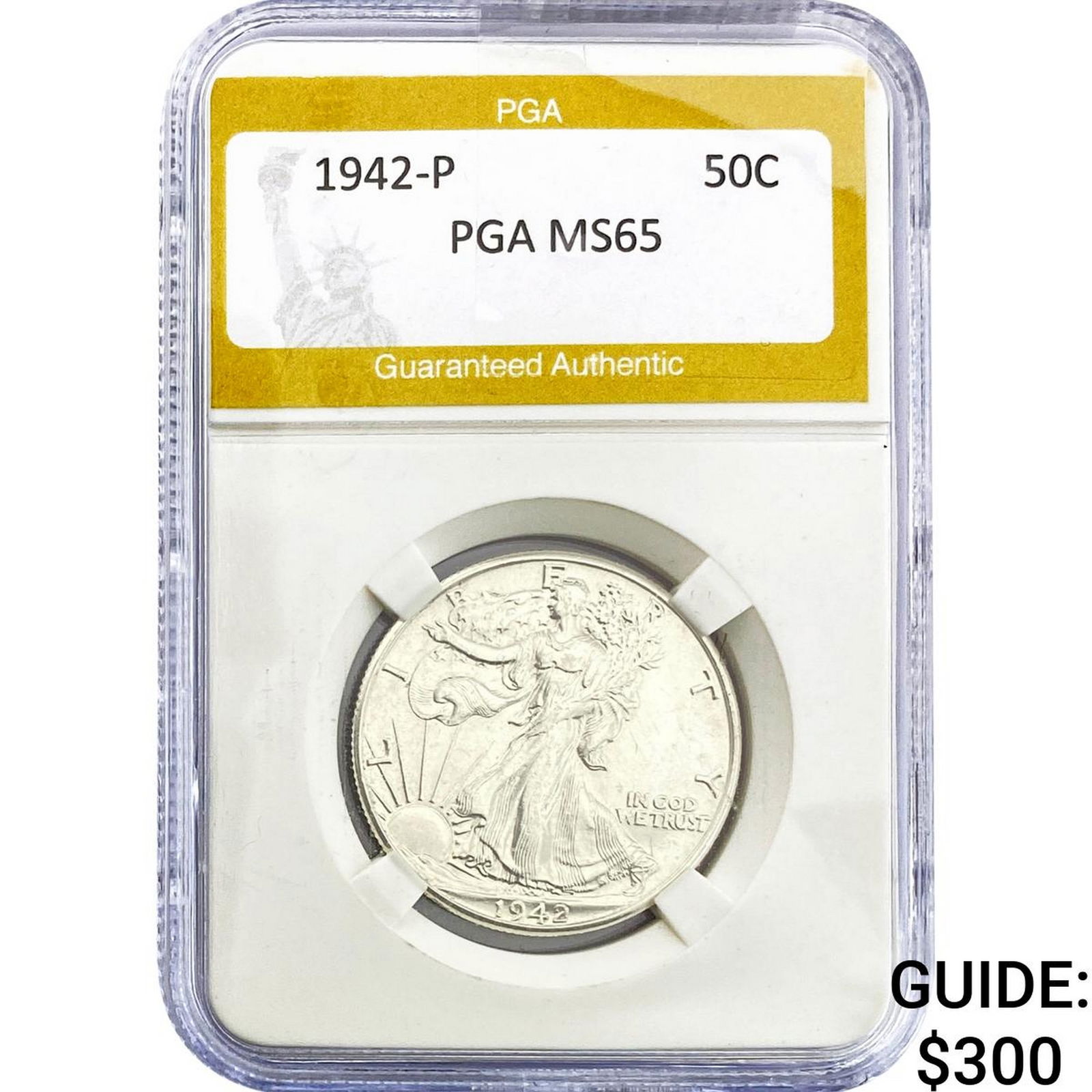 1942 Walking Liberty Half Dollar PGA MS65: 1942 Walking Liberty Half Dollar PGA MS65
