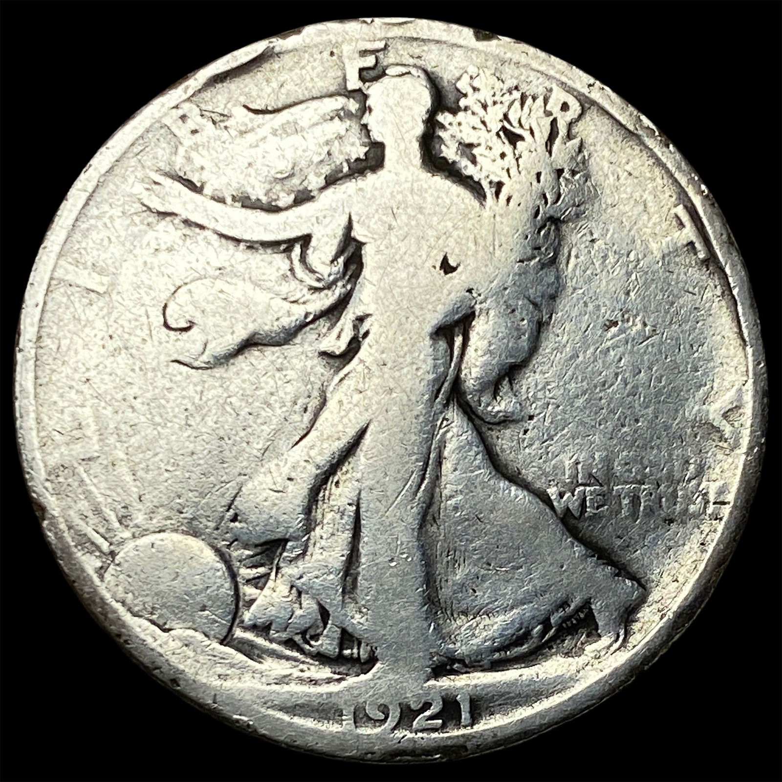 1921 Silver Walking Liberty Half Dollar LIGHTLY CIRCULATED: 1921 Silver Walking Liberty Half Dollar LIGHTLY CIRCULATED
