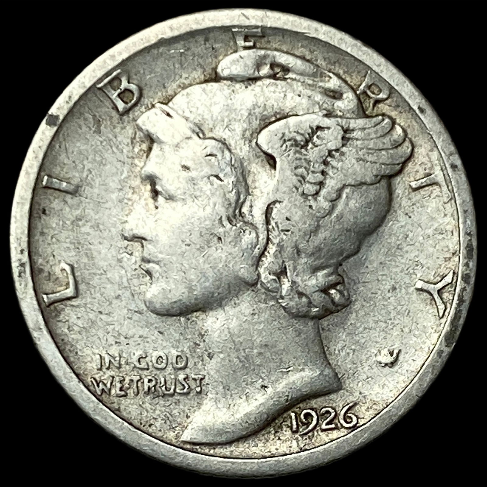 1926-S Silver Mercury Dime NEARLY UNCIRCULATED: 1926-S Silver Mercury Dime NEARLY UNCIRCULATED