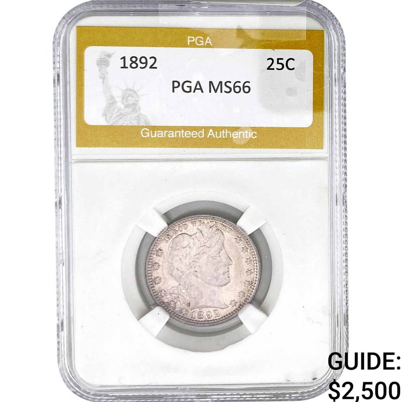 1892 Barber Quarter PGA MS66 (1 of 2)