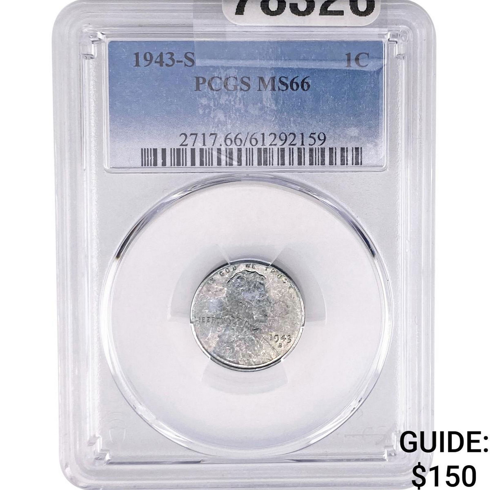1943-S Wheat Cent PCGS MS66: 1943-S Wheat Cent PCGS MS66