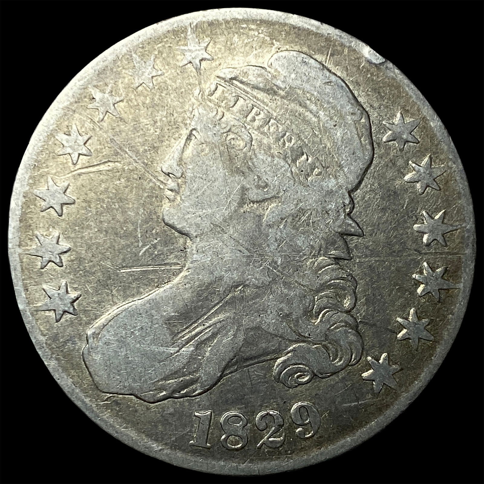 1829 Capped Bust Half Dollar LIGHTLY CIRCULATED (1 of 2)