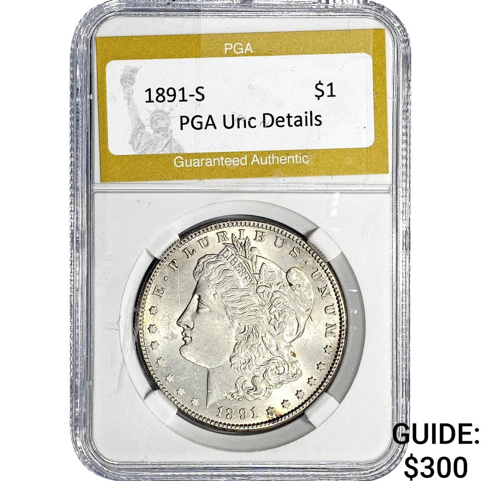 1891-S Morgan Silver Dollar PGA Unc Details: 1891-S Morgan Silver Dollar PGA Unc Details