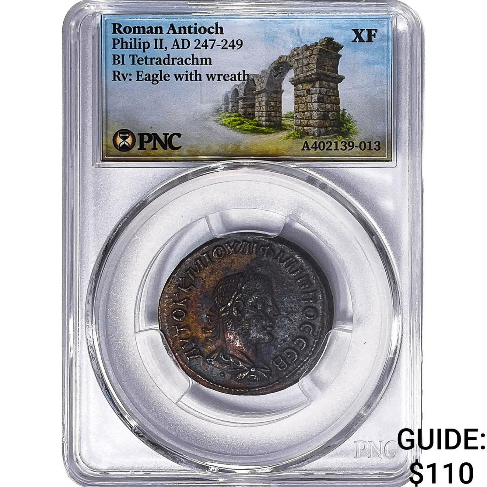 Roman Antioch Philip II 247-249 AD Bi-Tetradrachm PNC XF: Roman Antioch Philip II 247-249 AD Bi-Tetradrachm PNC XF