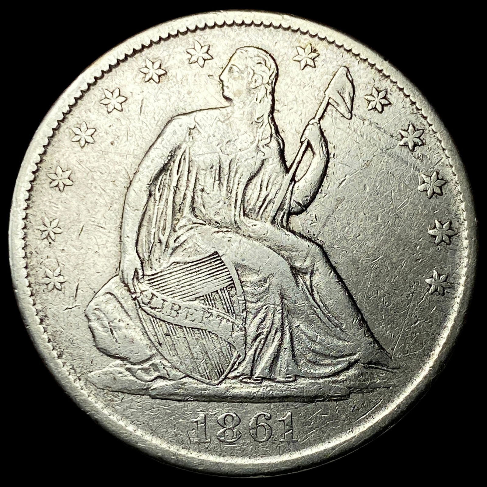 1861-O Seated Liberty Half Dollar NEARLY UNCIRCULATED (1 of 2)