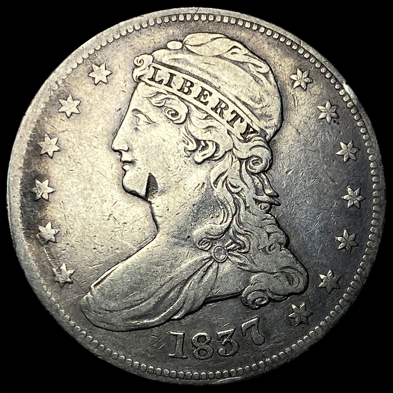 1837 Capped Bust Half Dollar LIGHTLY CIRCULATED: 1837 Capped Bust Half Dollar LIGHTLY CIRCULATED