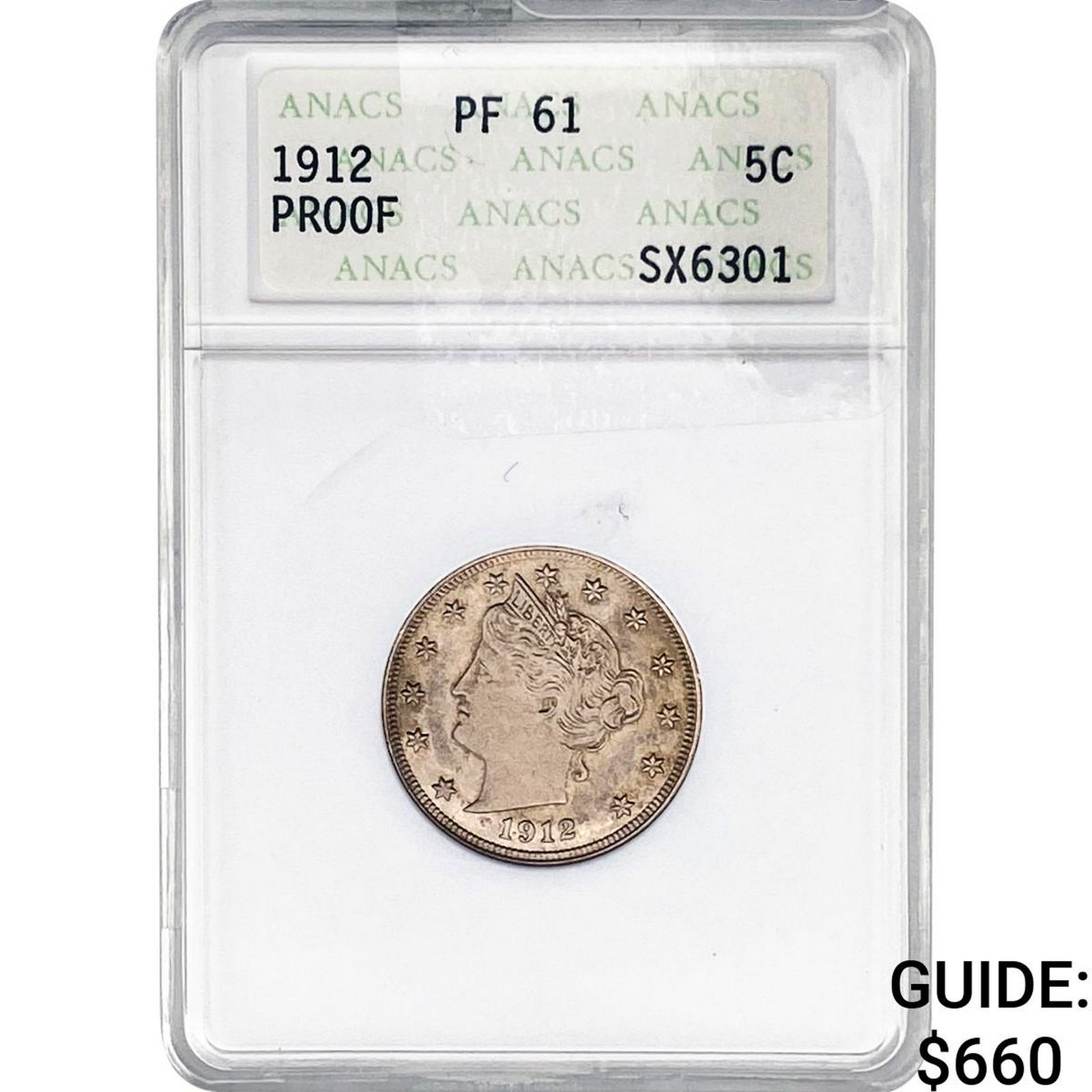 1912 Liberty Victory Nickel ANACS PF61: 1912 Liberty Victory Nickel ANACS PF61