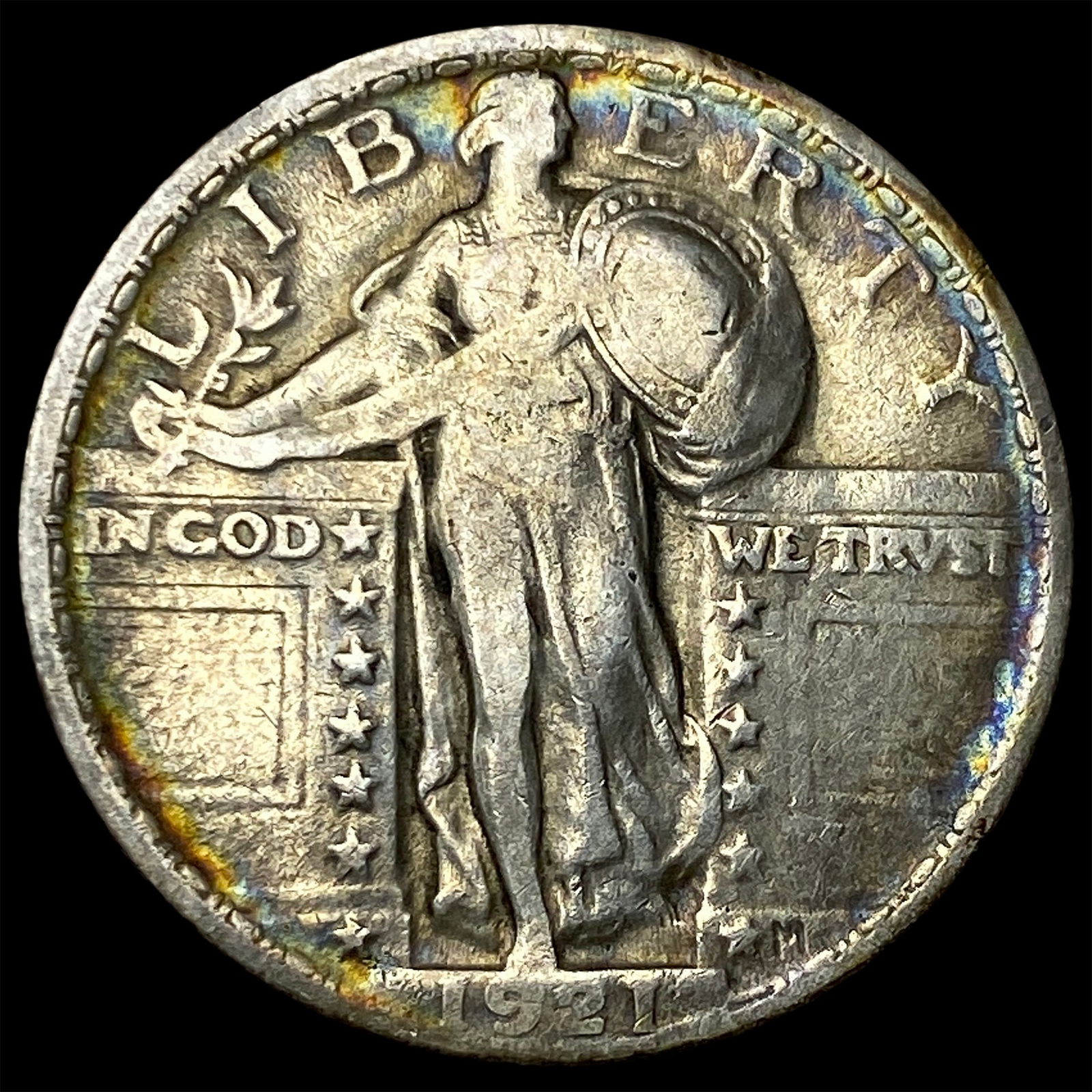 1921 Silver Standing Liberty Quarter NEAR UNC: 1921 Silver Standing Liberty Quarter NEAR UNC