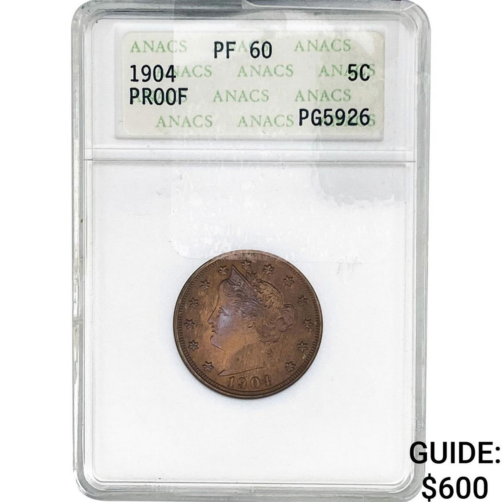 1904 Liberty Victory Nickel ANACS PF60: 1904 Liberty Victory Nickel ANACS PF60