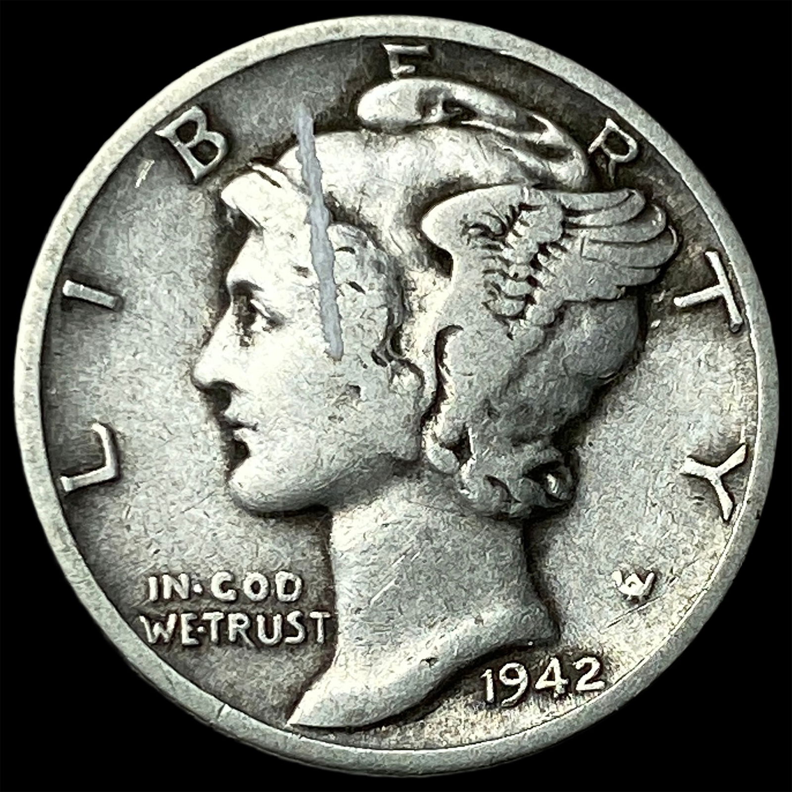1942-D Mercury Dime NICELY CIRCULATED: 1942-D Mercury Dime NICELY CIRCULATED