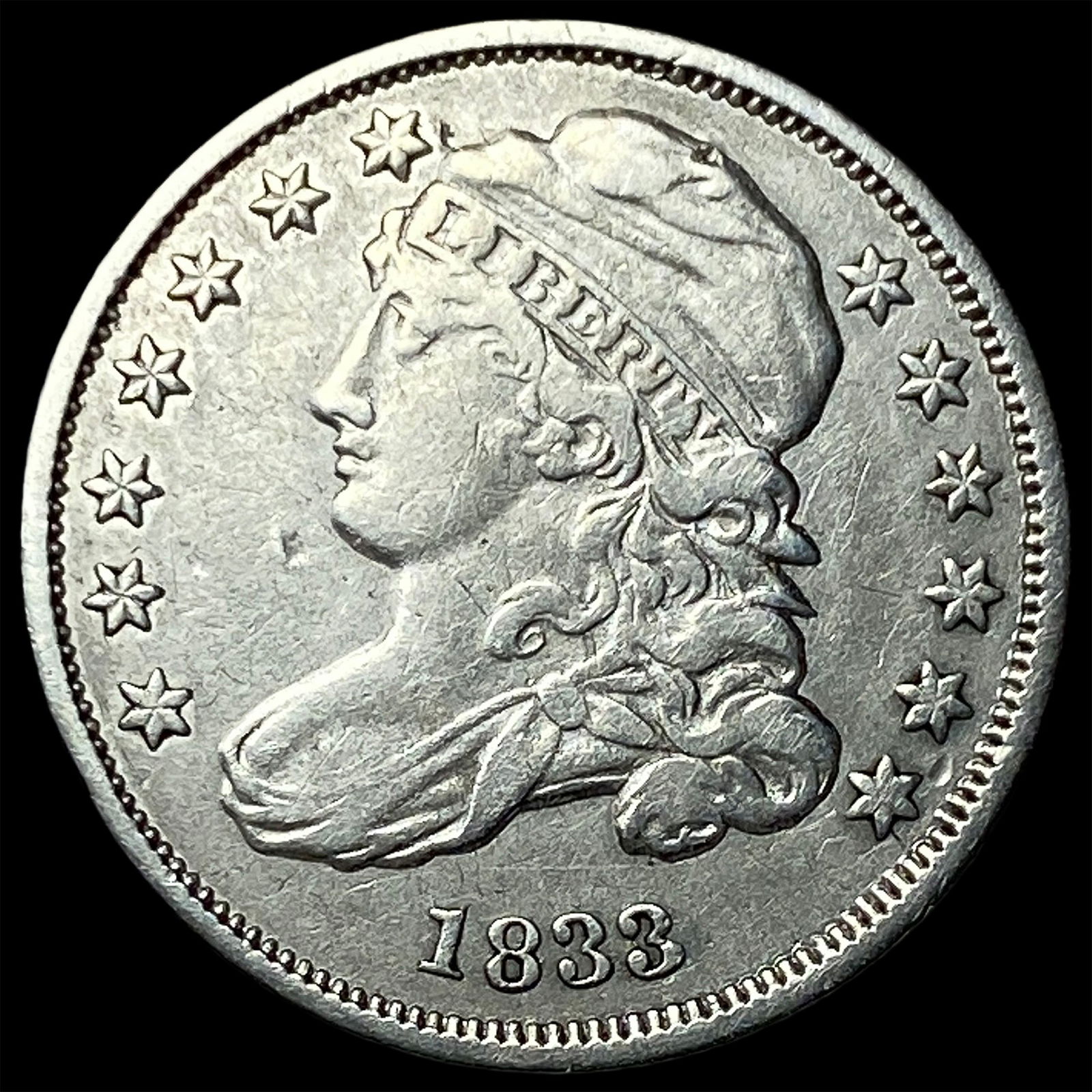 1833 Capped Bust Silver Dime CLOSELY UNCIRCULATED (1 of 2)