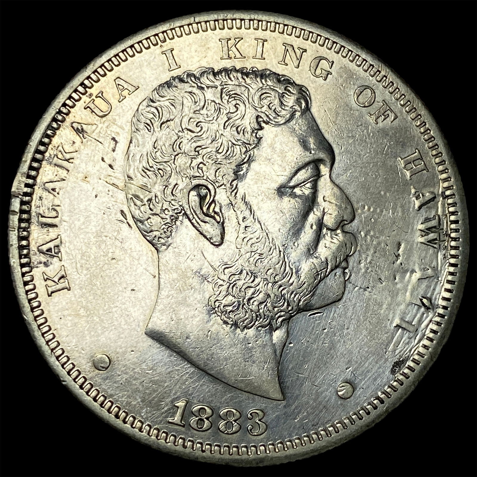 1883 Silver 1 Dala Hawaii CLOSELY UNCIRCULATED: 1883 Silver 1 Dala Hawaii CLOSELY UNCIRCULATED