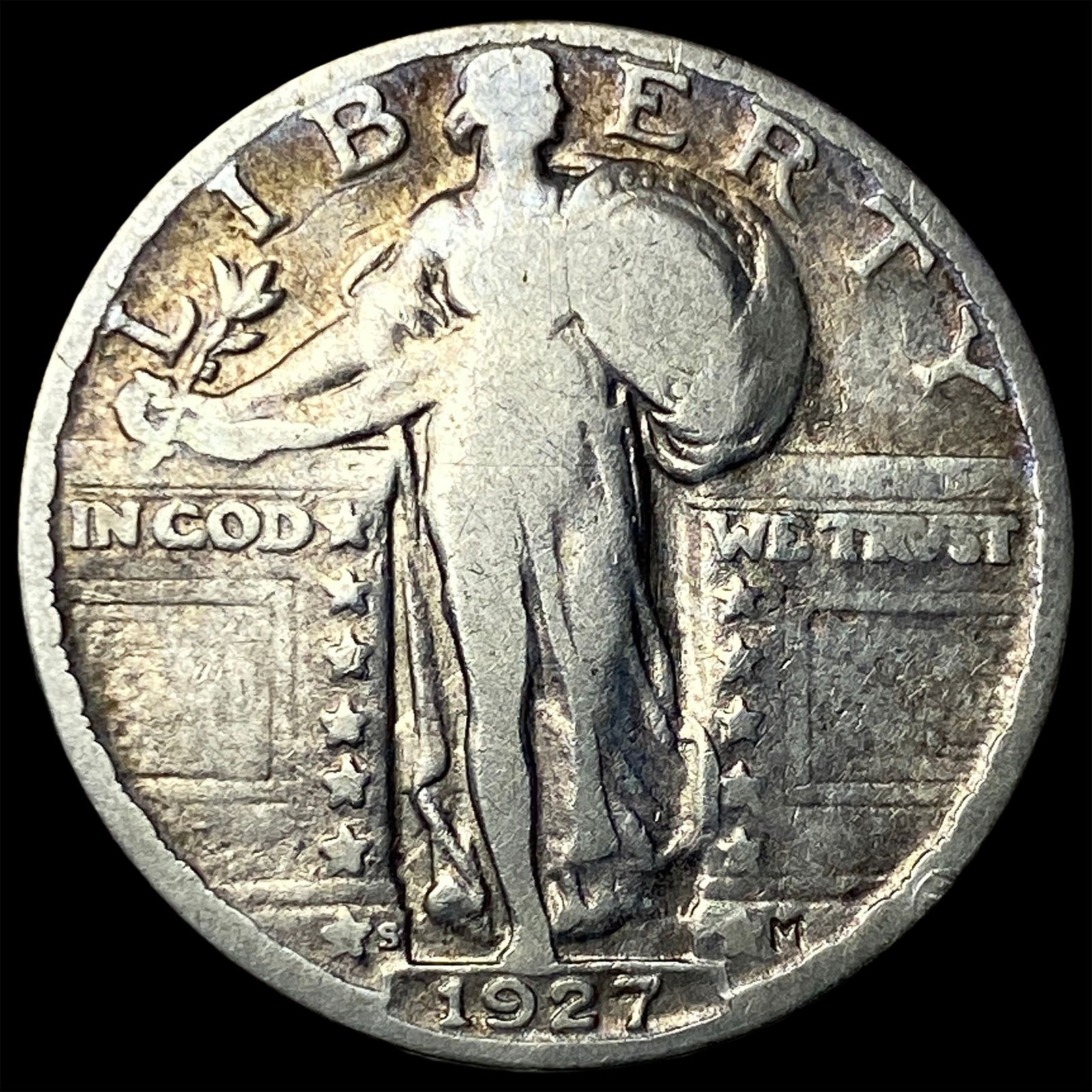1927-S Silver Standing Liberty Quarter LIGHTLY CIRCULATED: 1927-S Silver Standing Liberty Quarter LIGHTLY CIRCULATED