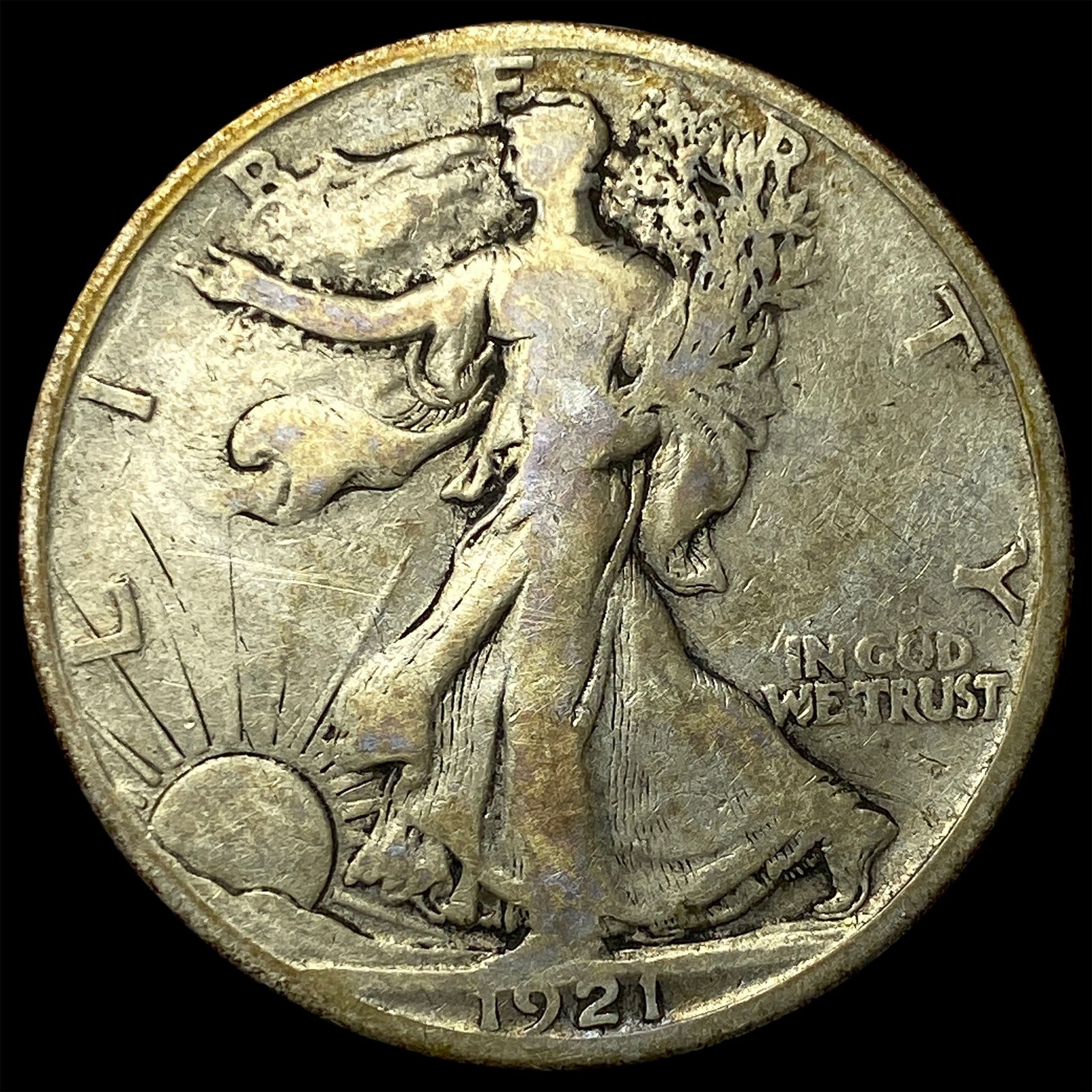 1921-S Walking Liberty Half Dollar NICELY CIRCULATED: 1921-S Walking Liberty Half Dollar NICELY CIRCULATED