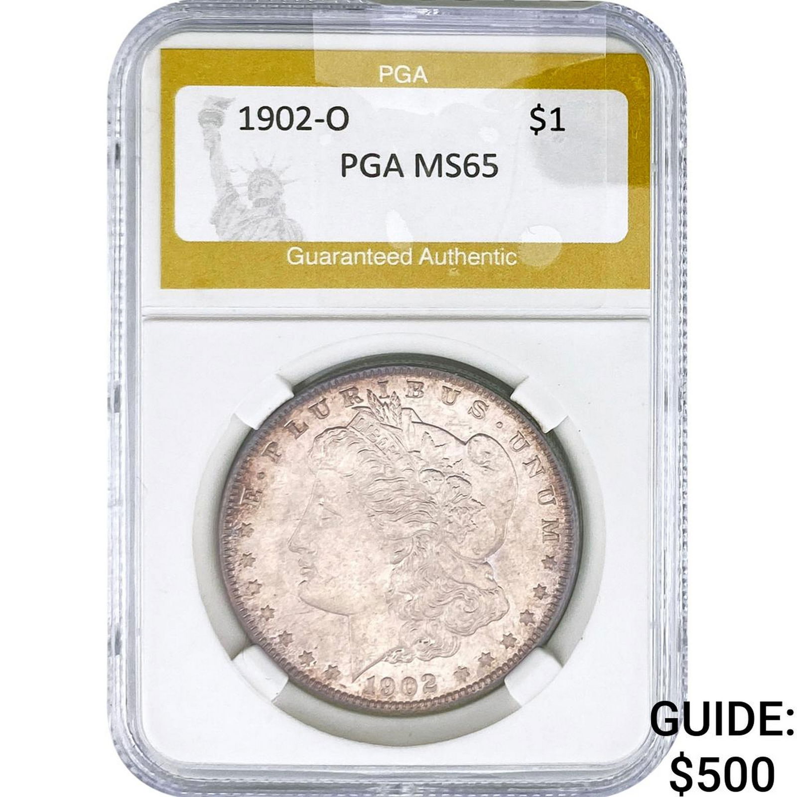 1902-O Morgan Silver Dollar PGA MS65: 1902-O Morgan Silver Dollar PGA MS65