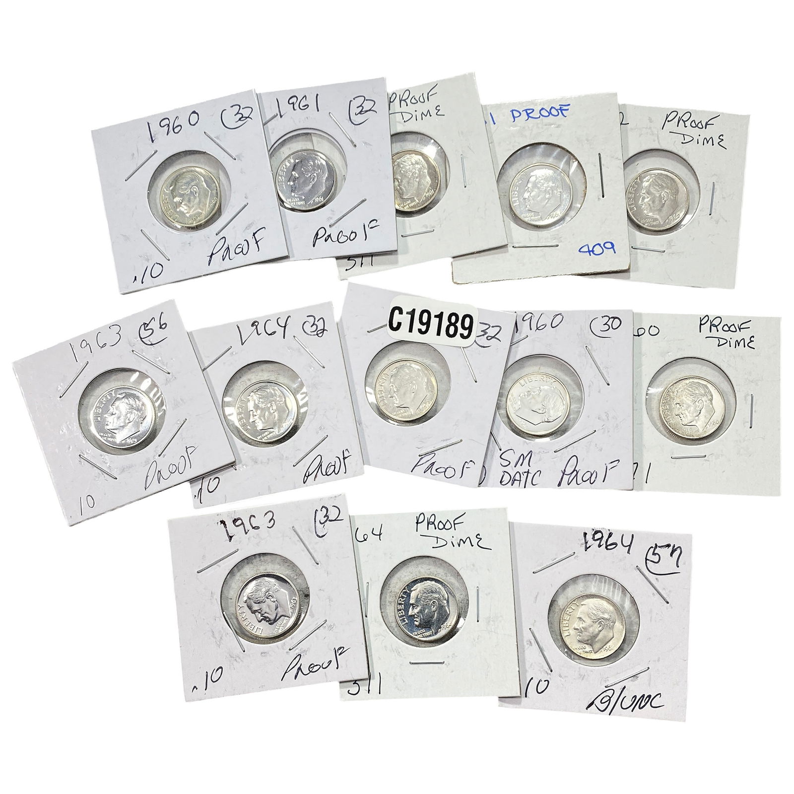 [13 Coins] 1956-1964 Roosevelt Dime Proof/ BU (1 of 2)