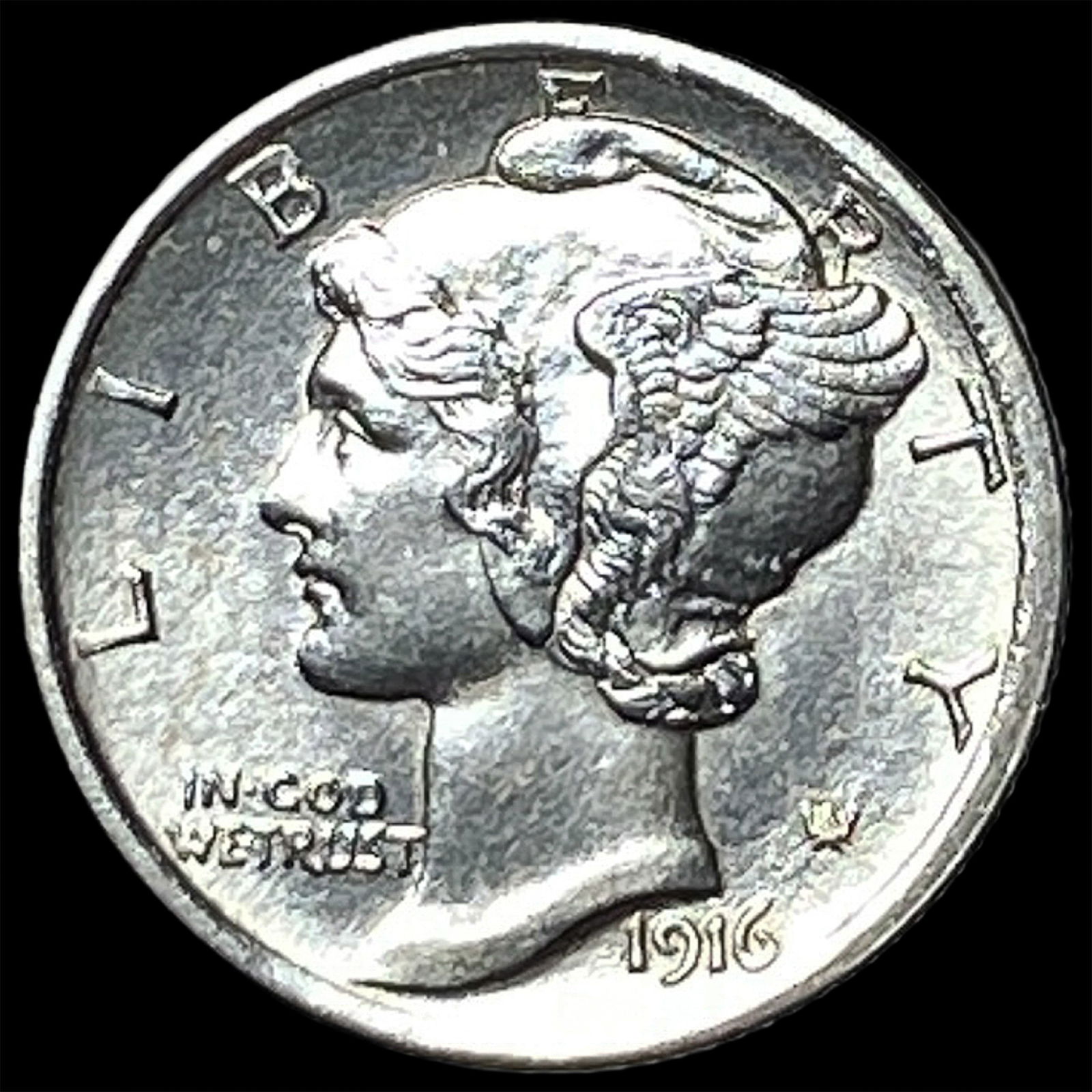 1916 Silver Mercury Dime UNCIRCULATED: 1916 Silver Mercury Dime UNCIRCULATED
