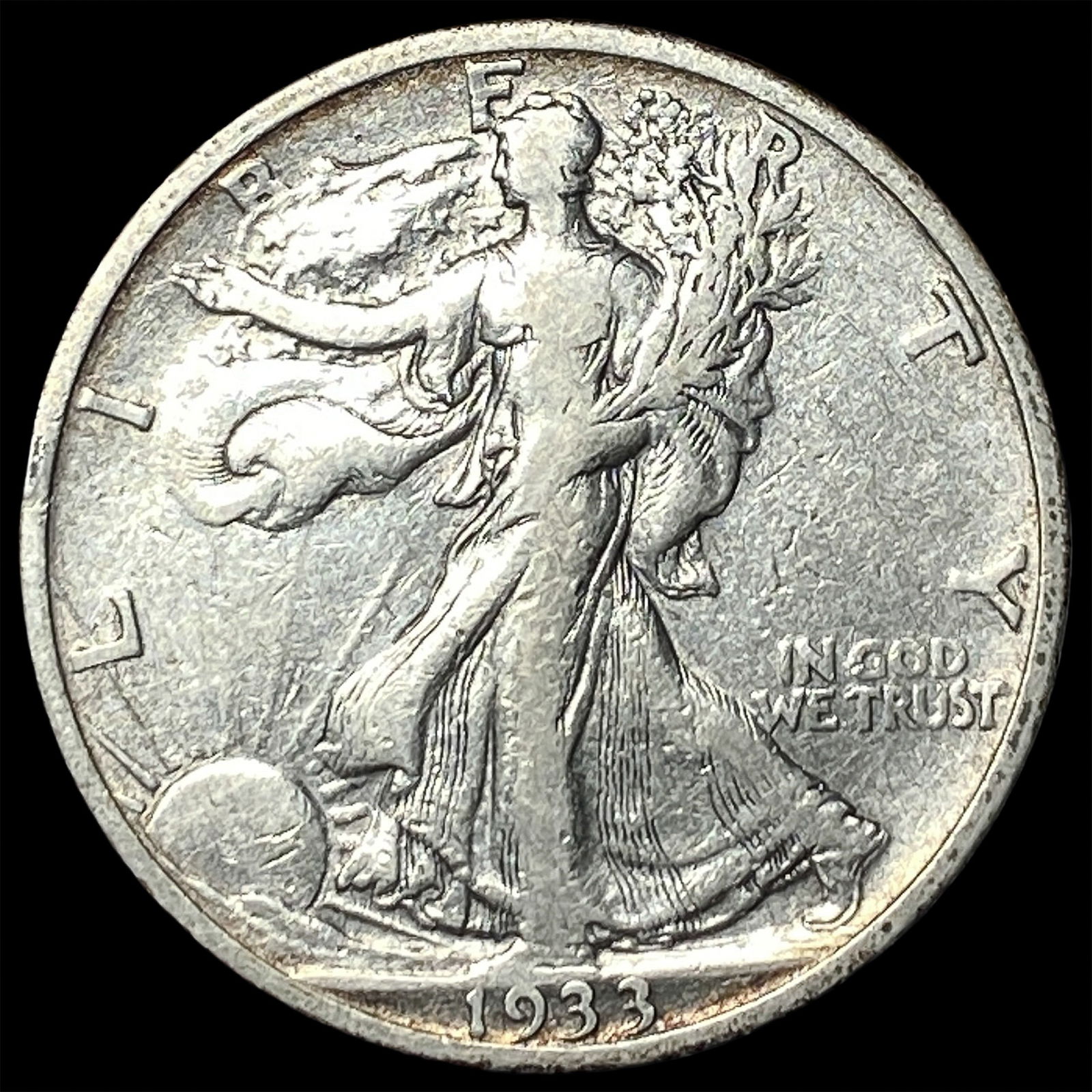 1933-S Silver Walking Liberty Half Dollar LIGHTLY CIRCULATED: 1933-S Silver Walking Liberty Half Dollar LIGHTLY CIRCULATED
