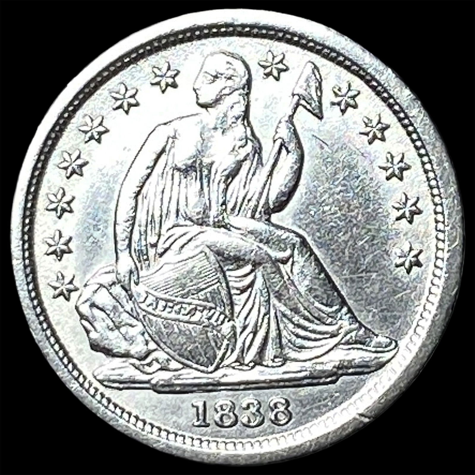 1838 Seated Liberty Silver Dime UNCIRCULATED (1 of 2)
