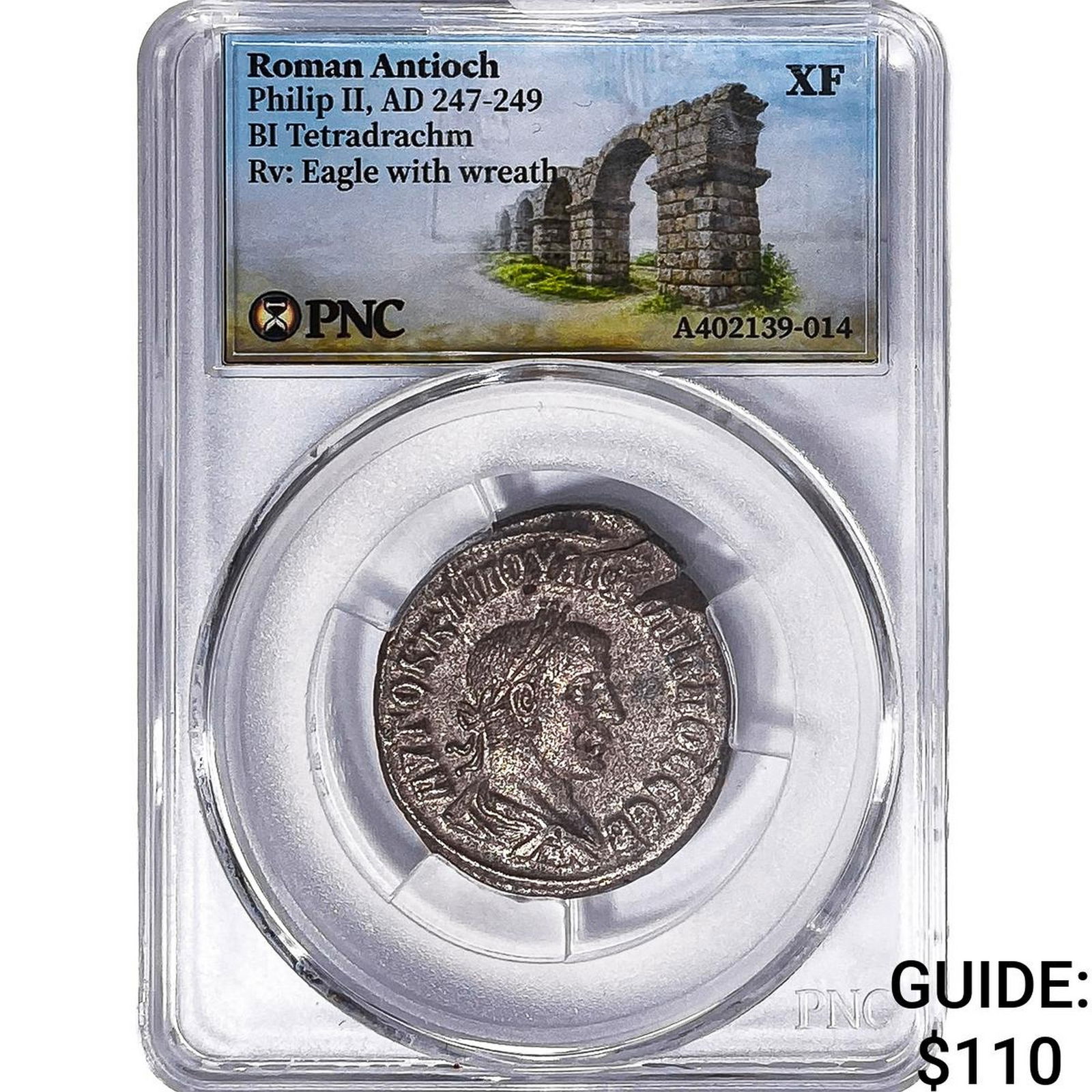 Roman Antioch Philip II 247-249 AD Bi-Tetradrachm PNC XF: Roman Antioch Philip II 247-249 AD Bi-Tetradrachm PNC XF