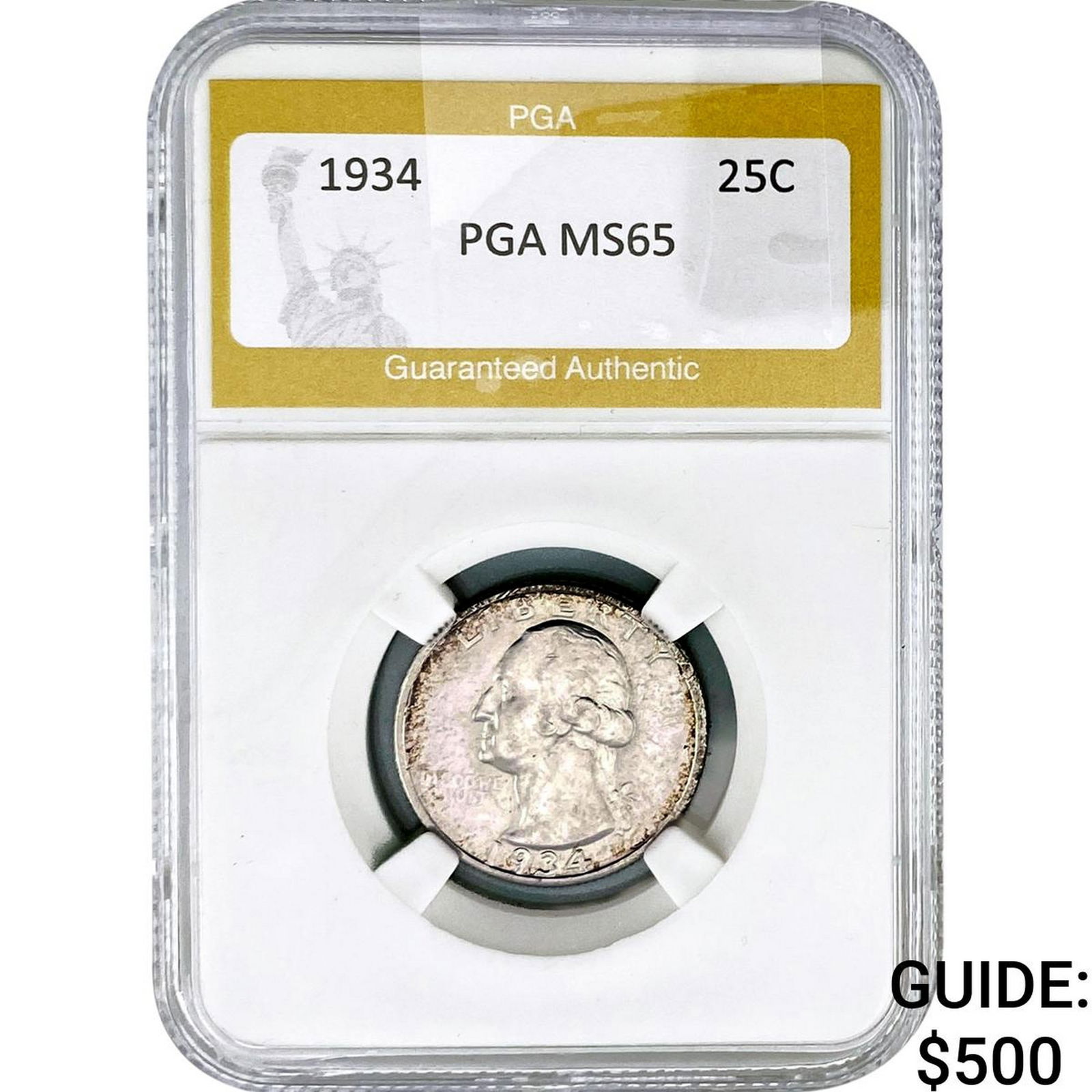 1934 Washington Silver Quarter PGA MS65: 1934 Washington Silver Quarter PGA MS65