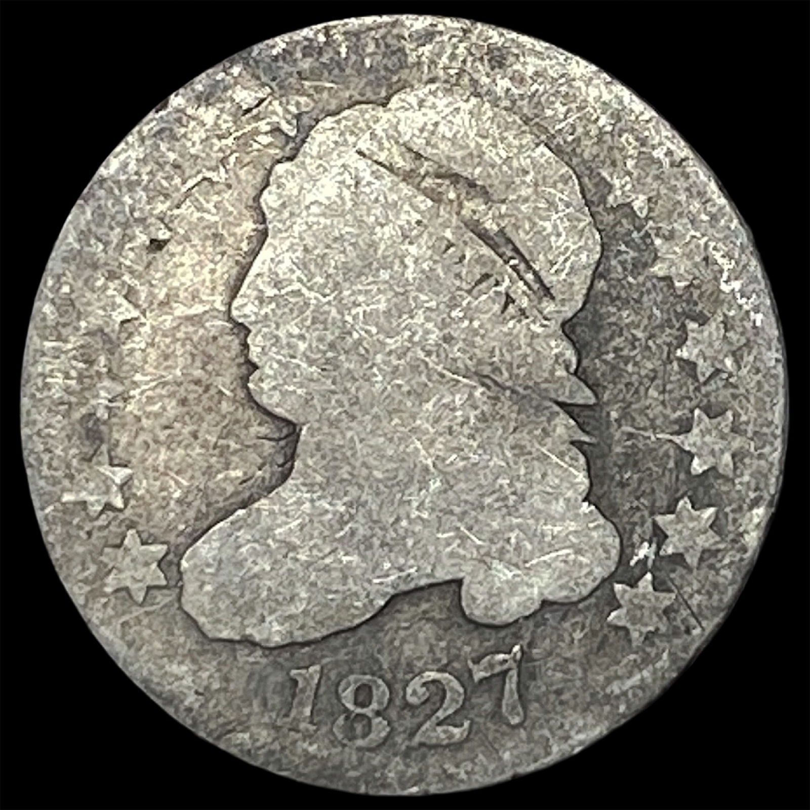 1827 Capped Bust Dime NICELY CIRCULATED: 1827 Capped Bust Dime NICELY CIRCULATED