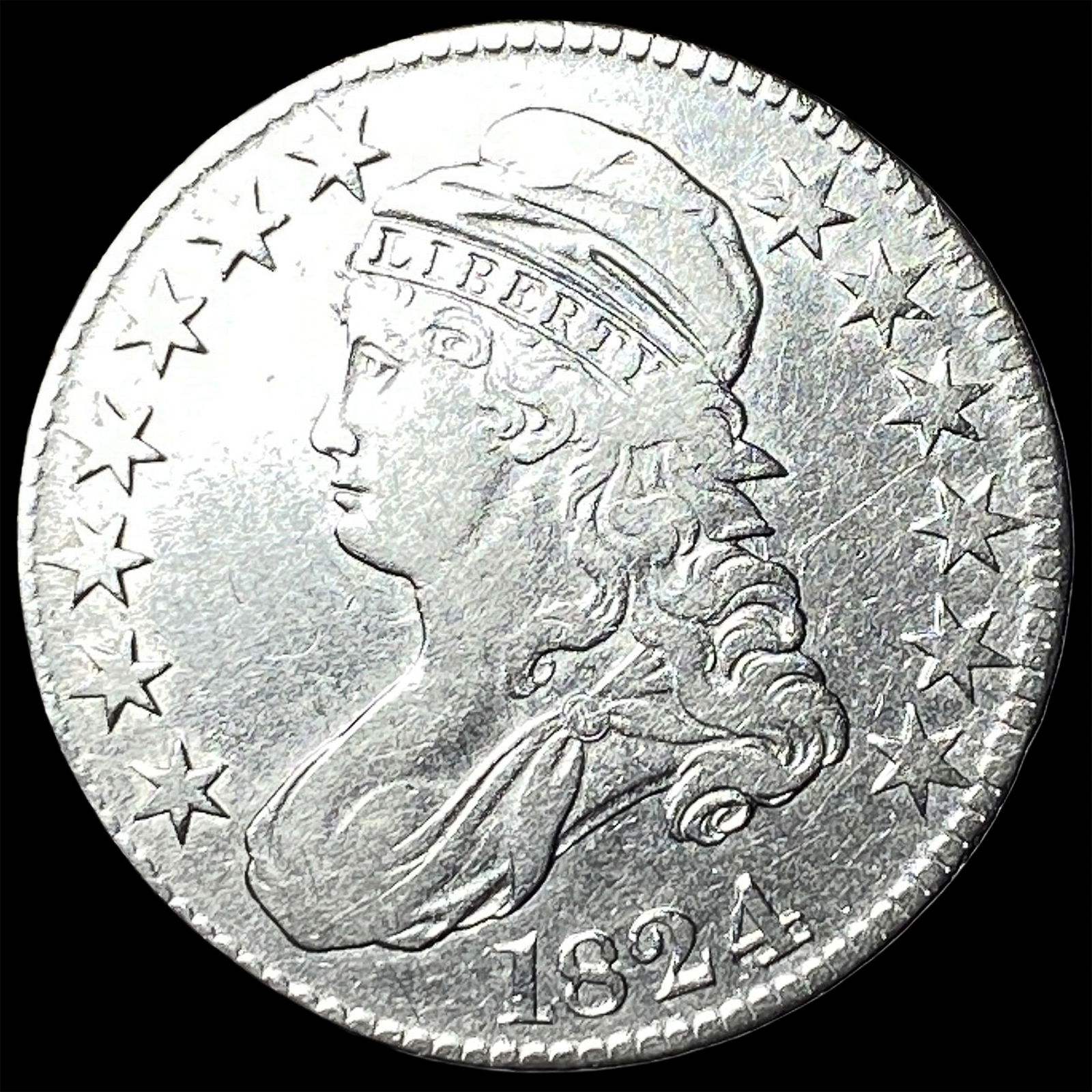 1824 Capped Bust Half Dollar NEARLY UNCIRCULATED (1 of 2)