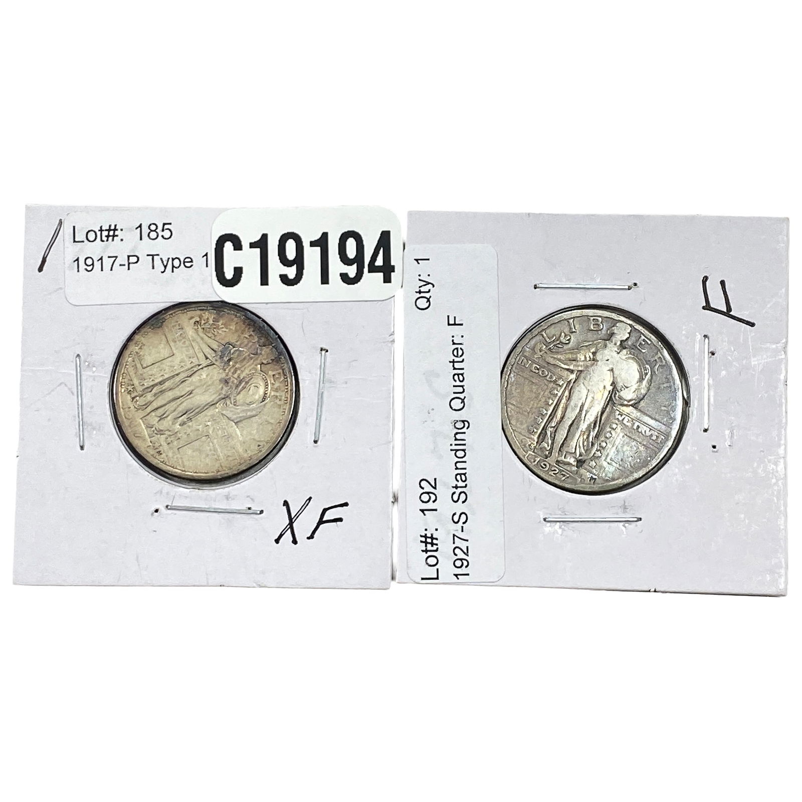 [2 Coins] 1917-1927 Standing Liberty Quarter: [2 Coins] 1917-1927 Standing Liberty Quarter