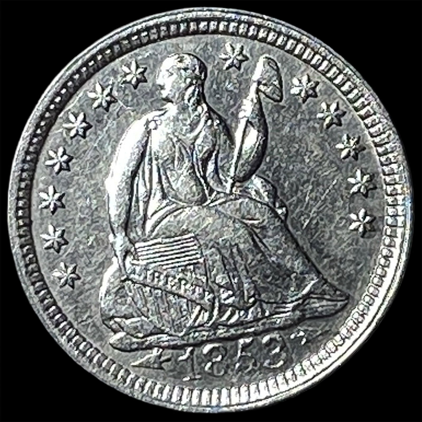 1853 Seated Liberty Half Dime CLOSELY UNCIRCULATED: 1853 Seated Liberty Half Dime CLOSELY UNCIRCULATED