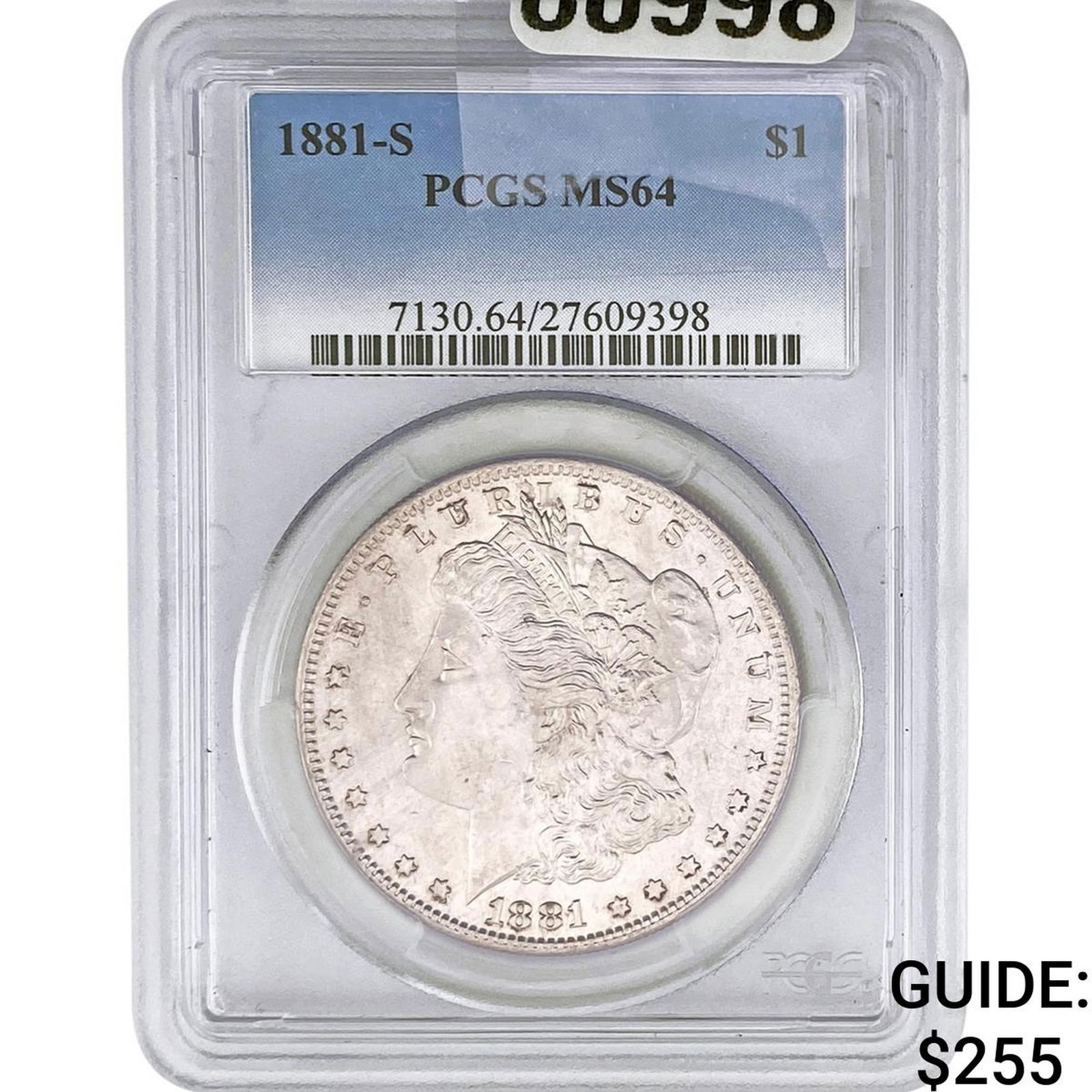 1881-S Morgan Silver Dollar PCGS MS64: 1881-S Morgan Silver Dollar PCGS MS64