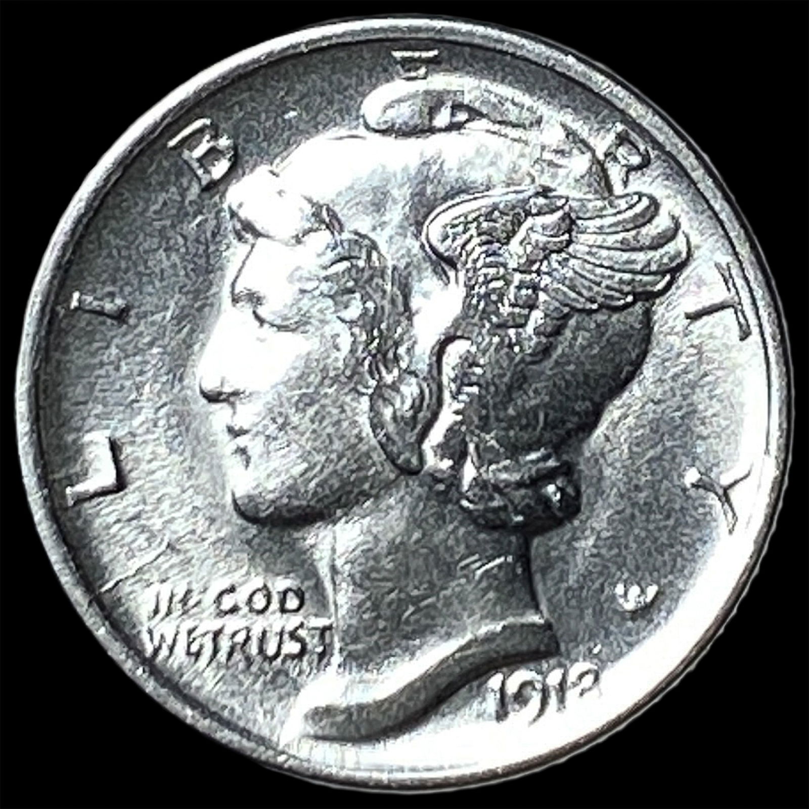 1918-D Silver Mercury Dime CHOICE BU (1 of 2)