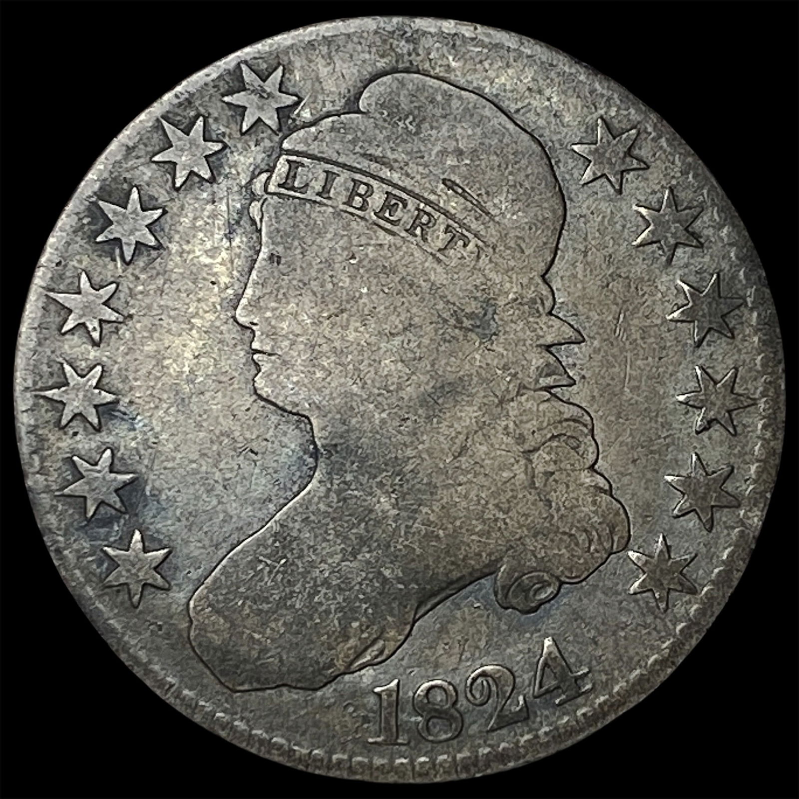 1824 Capped Bust Half Dollar NICELY CIRCULATED (1 of 2)