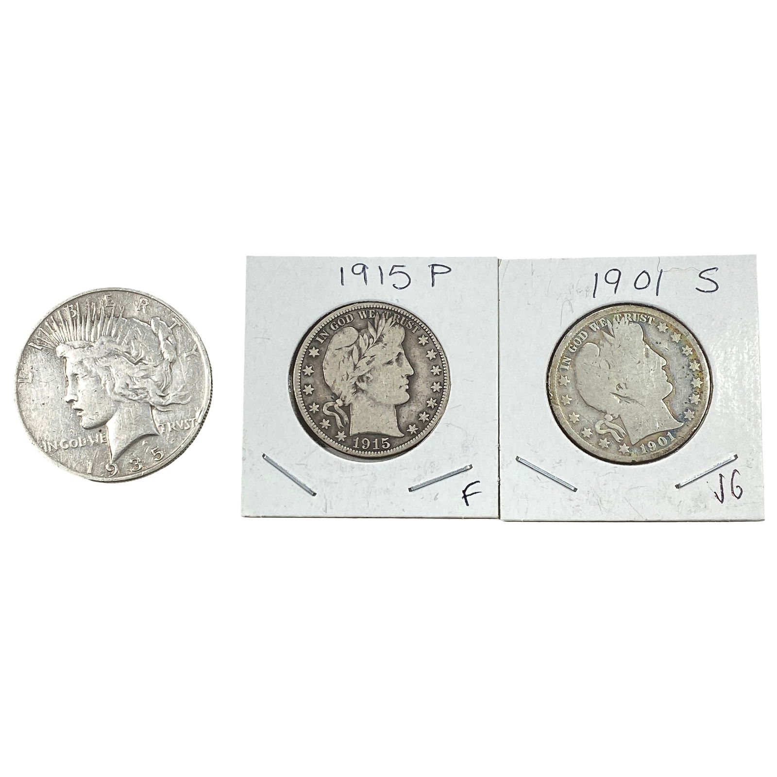 [3 Coins]1901-1935 U.S. Silver 50C &Dollar Lot (1 of 2)