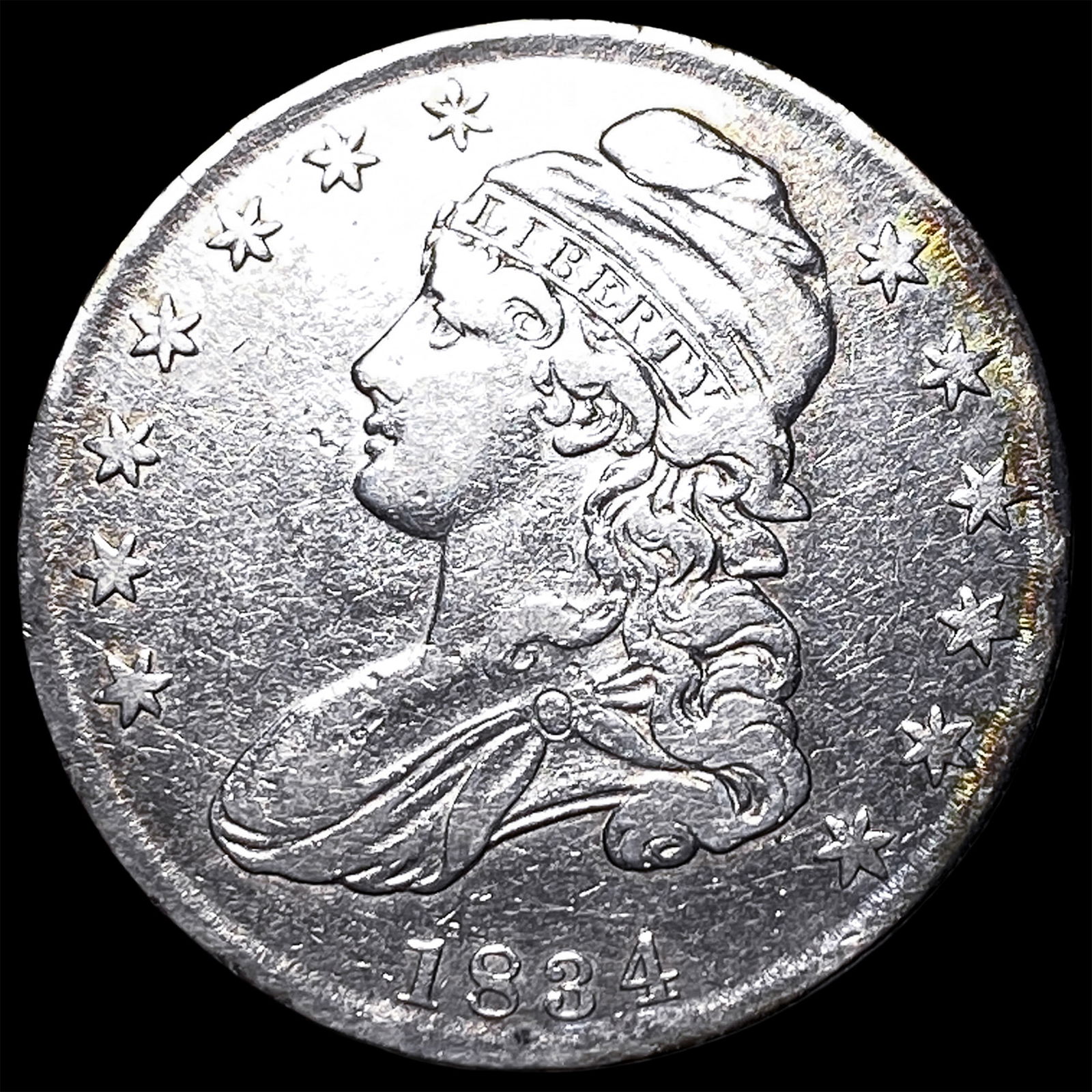 1834 Capped Bust Half Dollar NEARLY UNCIRCULATED: 1834 Capped Bust Half Dollar NEARLY UNCIRCULATED