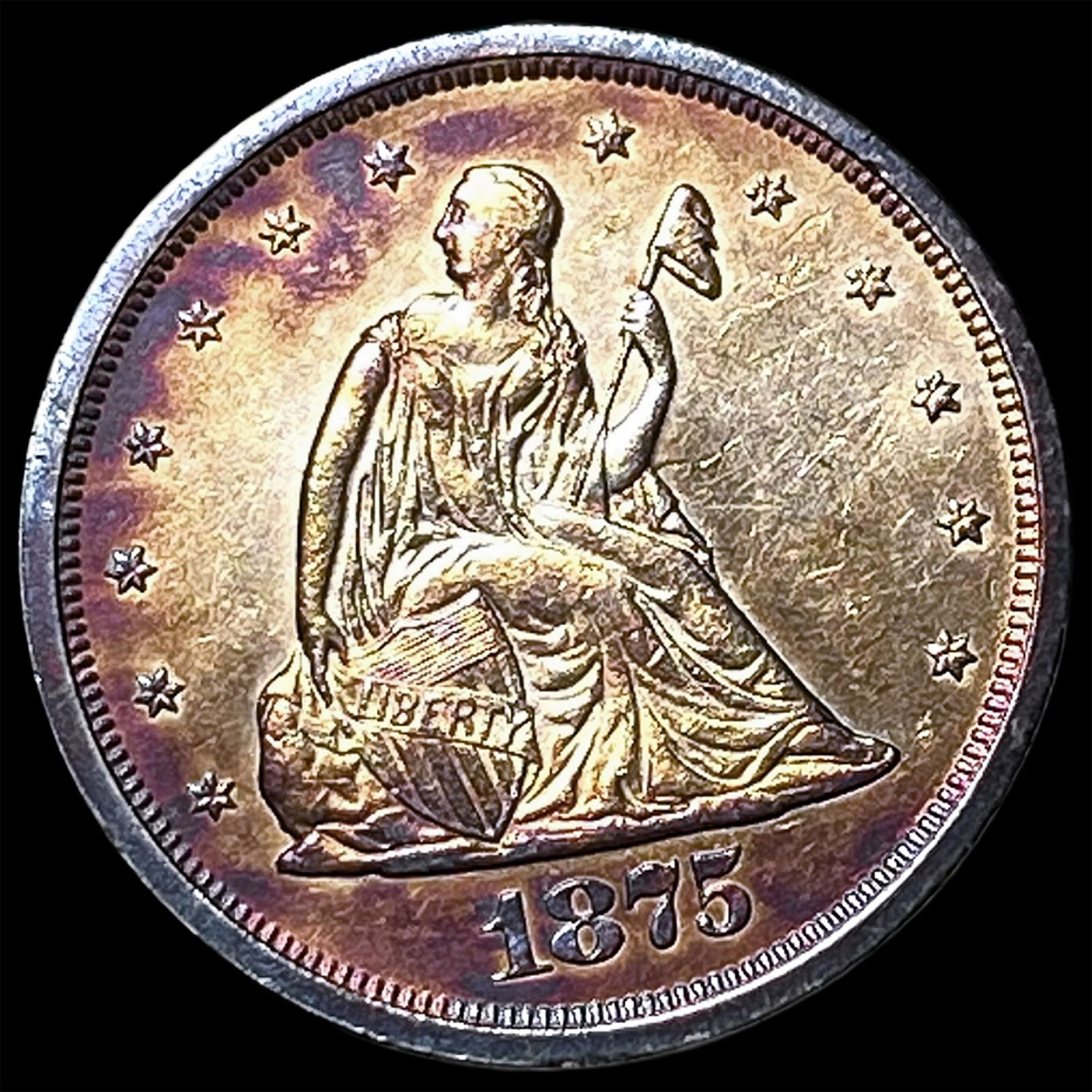 1875-S Silver Twenty Cent Piece CLOSELY UNCIRCULATED: 1875-S Silver Twenty Cent Piece CLOSELY UNCIRCULATED