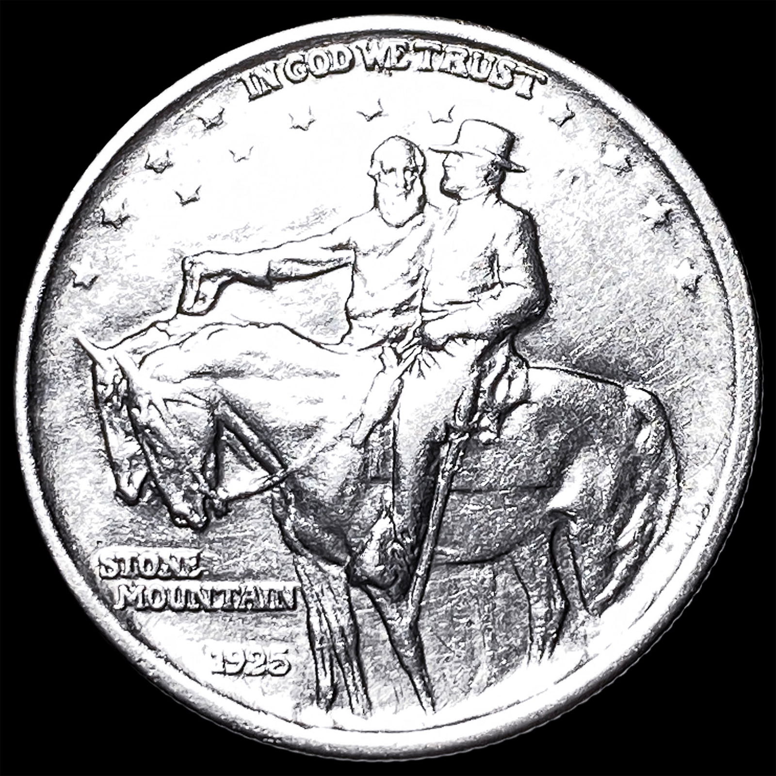 1925 Silver Stone Mountain Half Dollar NEARLY UNCIRCULATED: 1925 Silver Stone Mountain Half Dollar NEARLY UNCIRCULATED