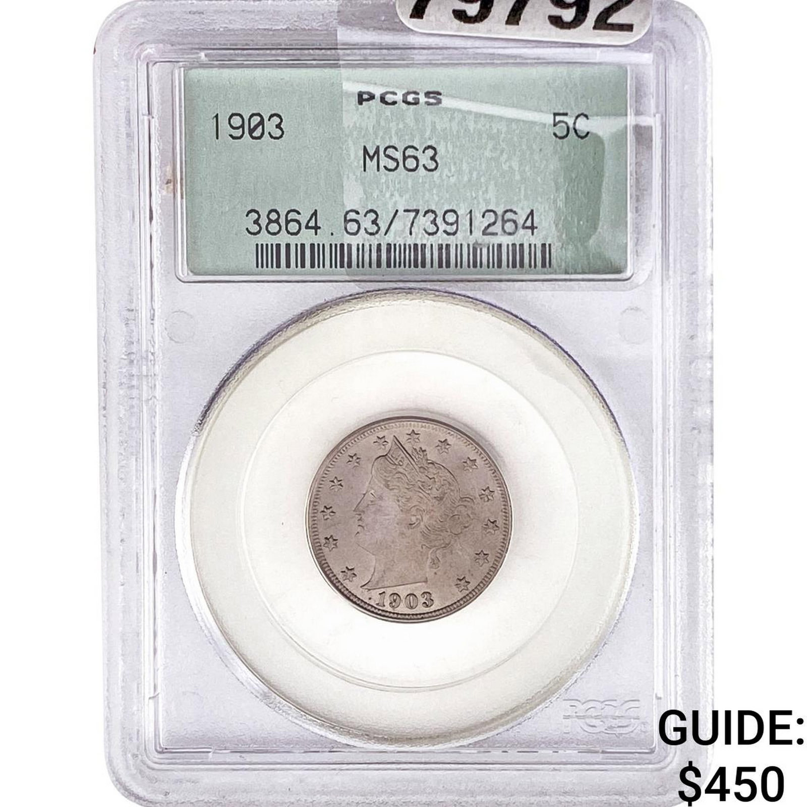 1903 Liberty Victory Nickel PCGS MS63: 1903 Liberty Victory Nickel PCGS MS63