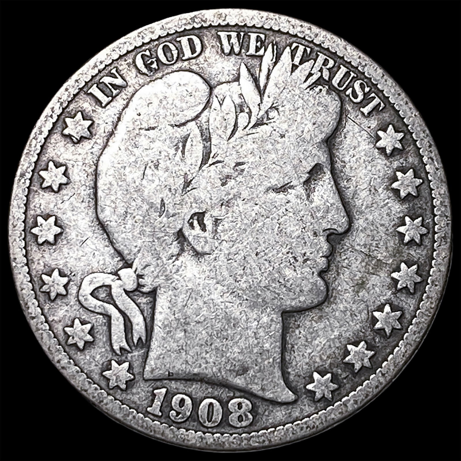 1908-O Silver Barber Half Dollar NICELY CIRCULATED (1 of 2)