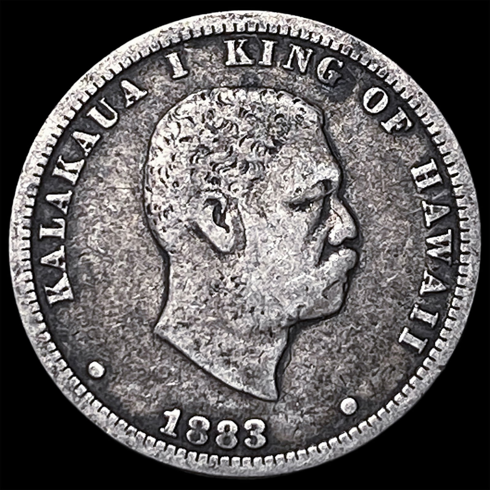 1883 Hawaii Silver 1/4 Dollar ABOUT UNCIRCULATED: 1883 Hawaii Silver 1/4 Dollar ABOUT UNCIRCULATED