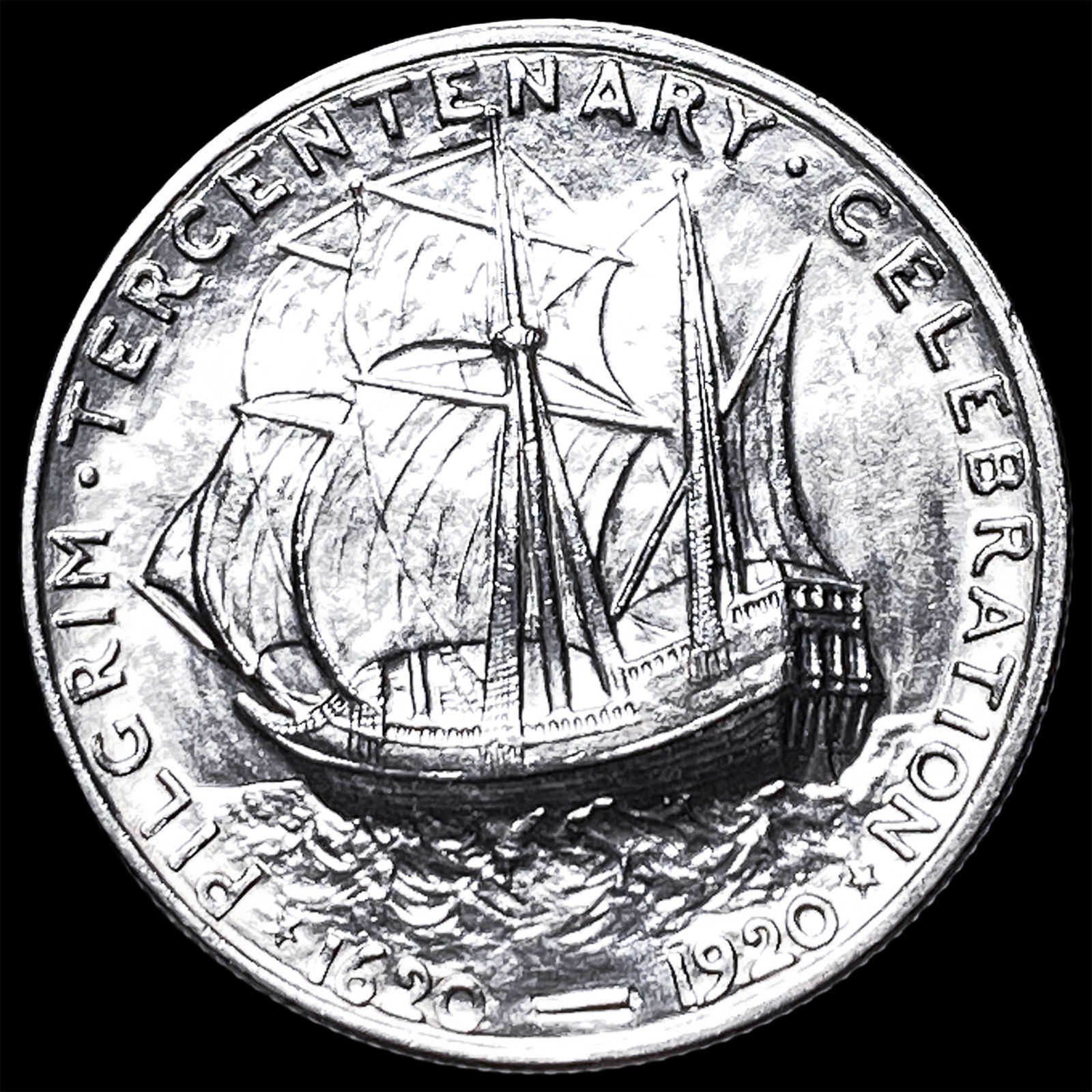 1920 Silver Pilgrim Half Dollar UNCIRCULATED - 2