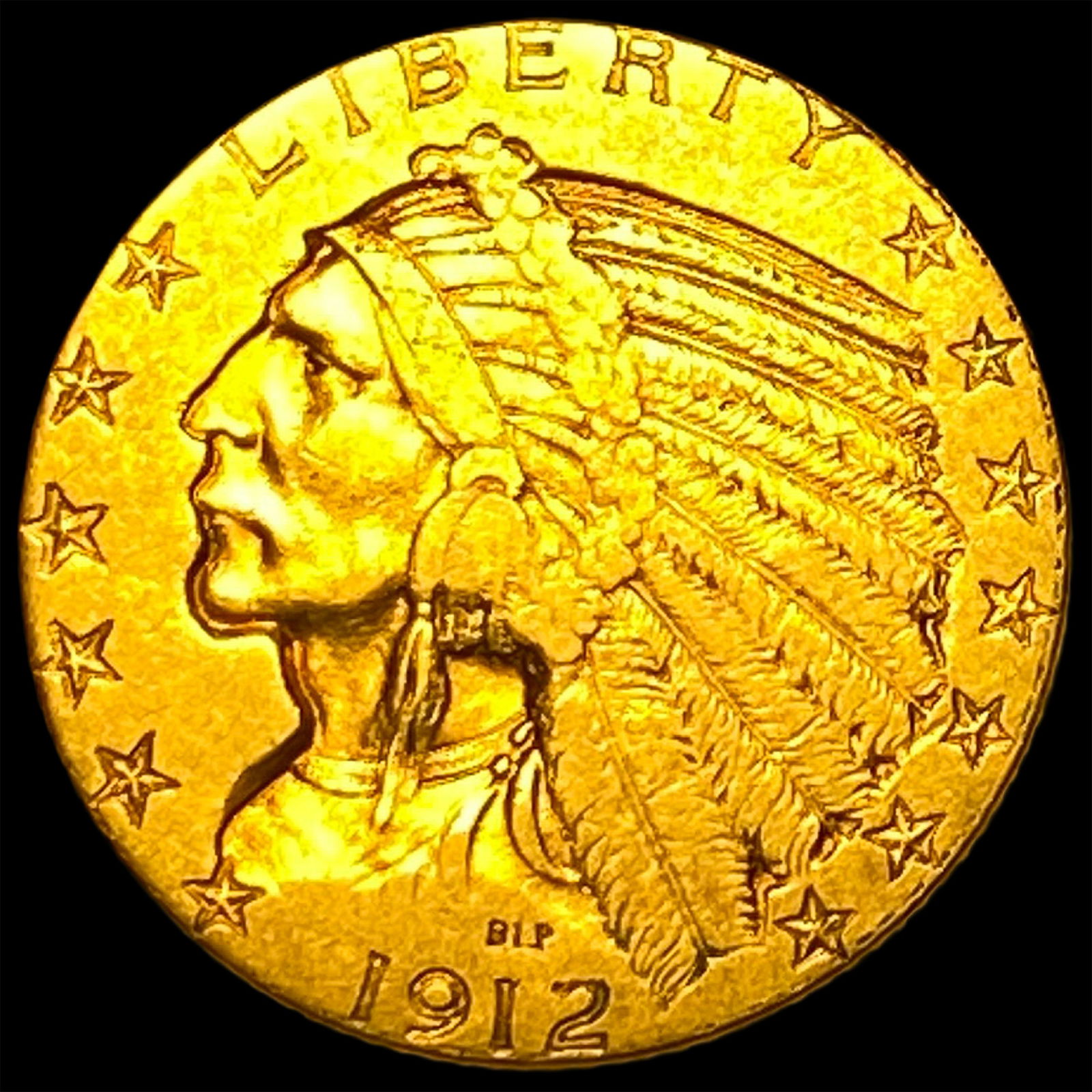 1912 Indian Head Gold Half Eagle $5 CLOSELY UNCIRCULATED: 1912 Indian Head Gold Half Eagle $5 CLOSELY UNCIRCULATED